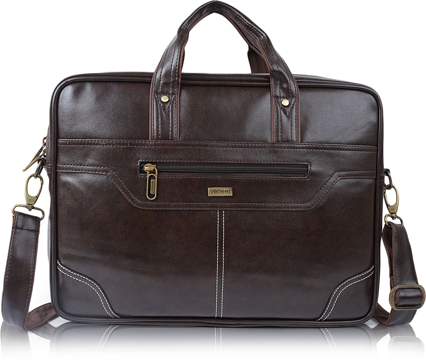 veneer Men Brown Messenger Bag - Extra Spacious-picture-10