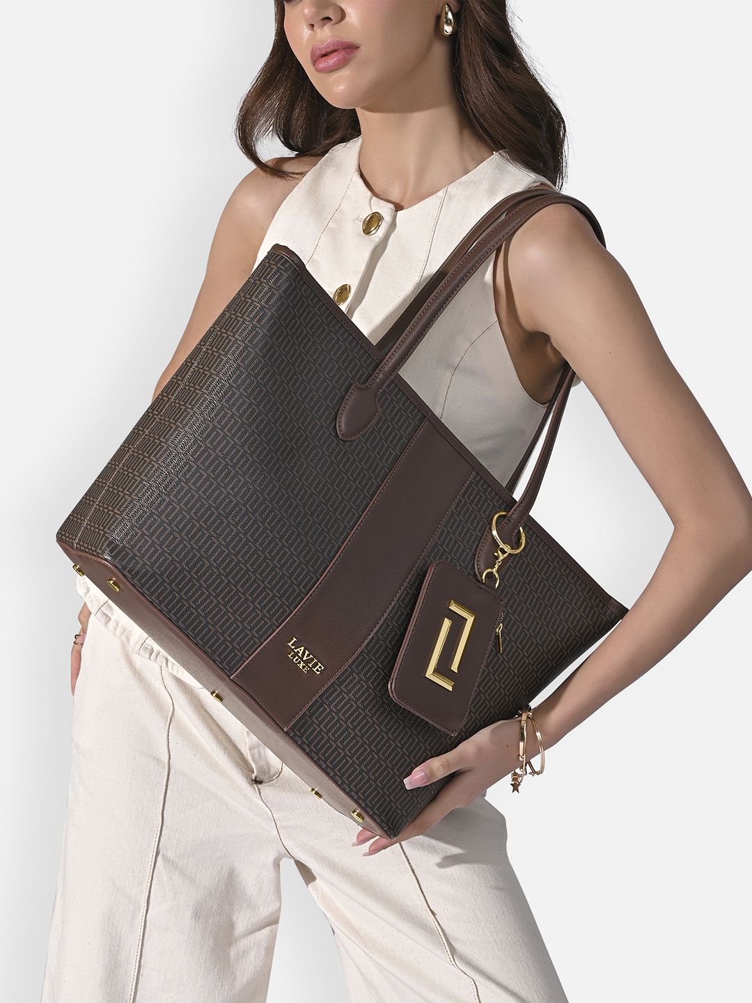 lavie luxe Women Brown Tote-picture-10