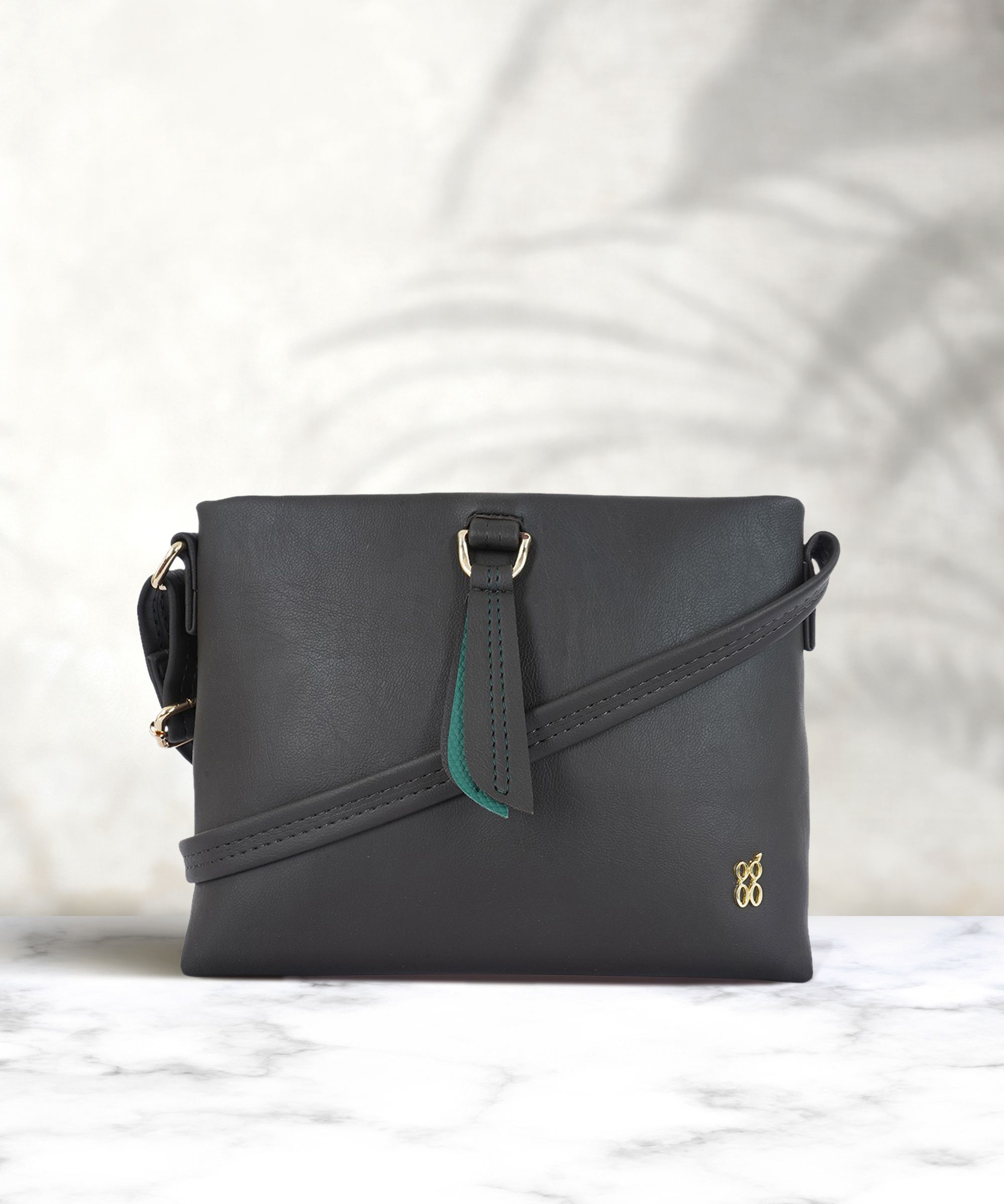 Women Black Messenger Bag - Regular Size-image-1