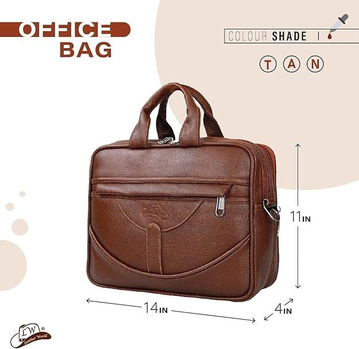 leather world Men & Women Tan Messenger Bag-picture-13