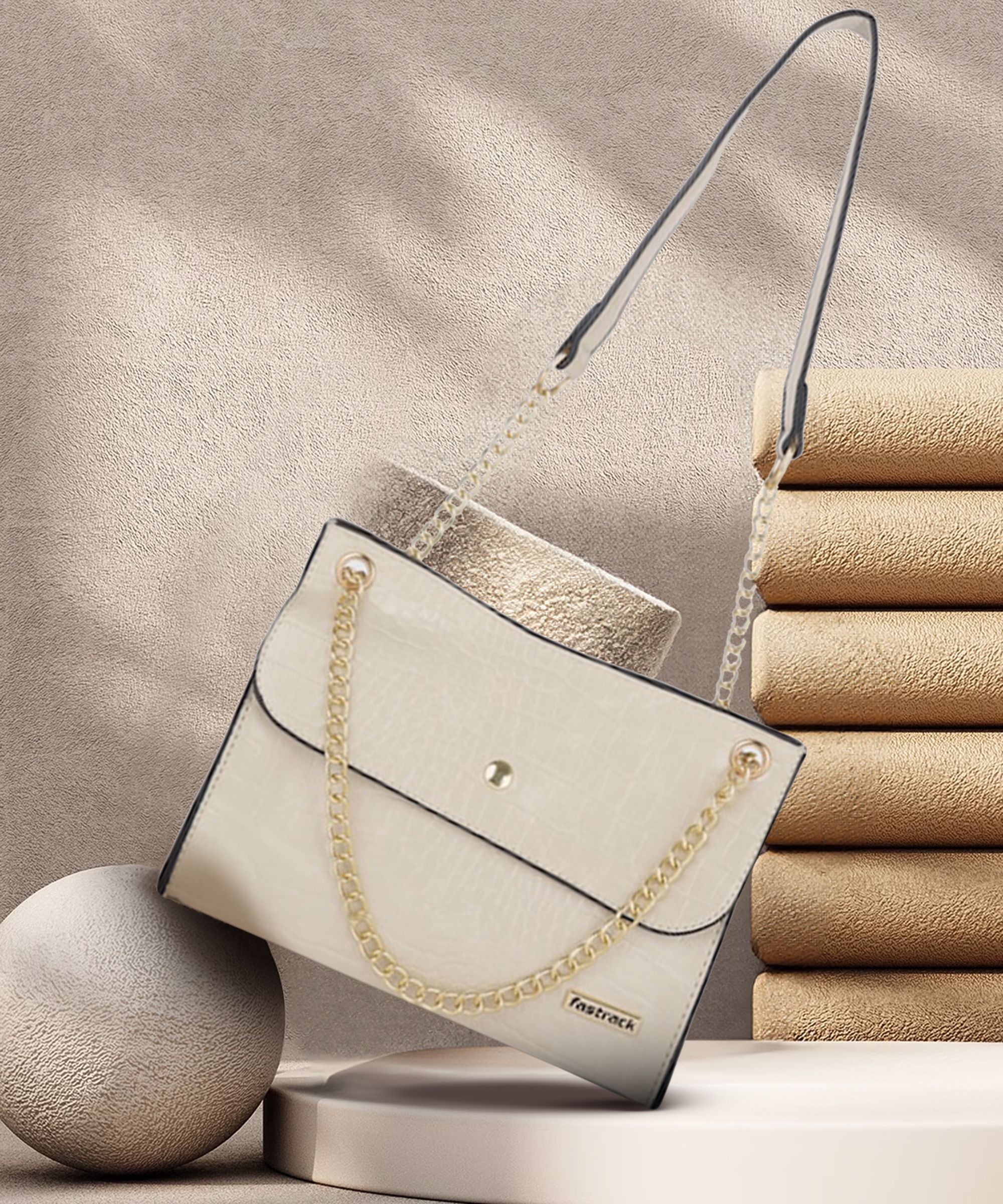 Women Beige Sling Bag-image-10