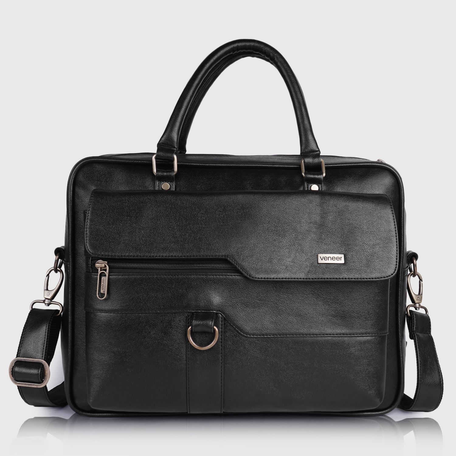 veneer Men Black Messenger Bag - Extra Spacious-picture-28