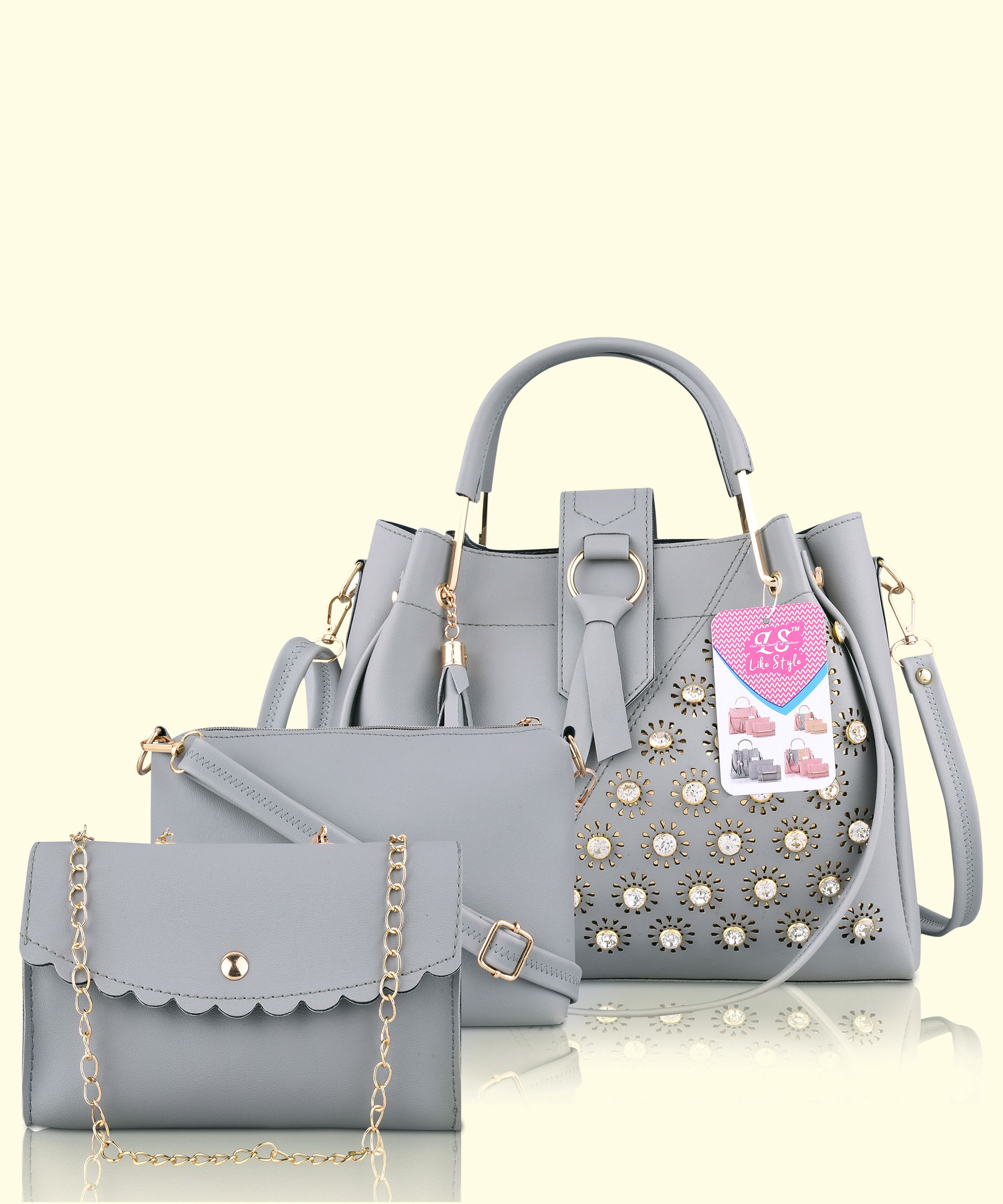 Women Grey Messenger Bag - Extra Spacious-image-3