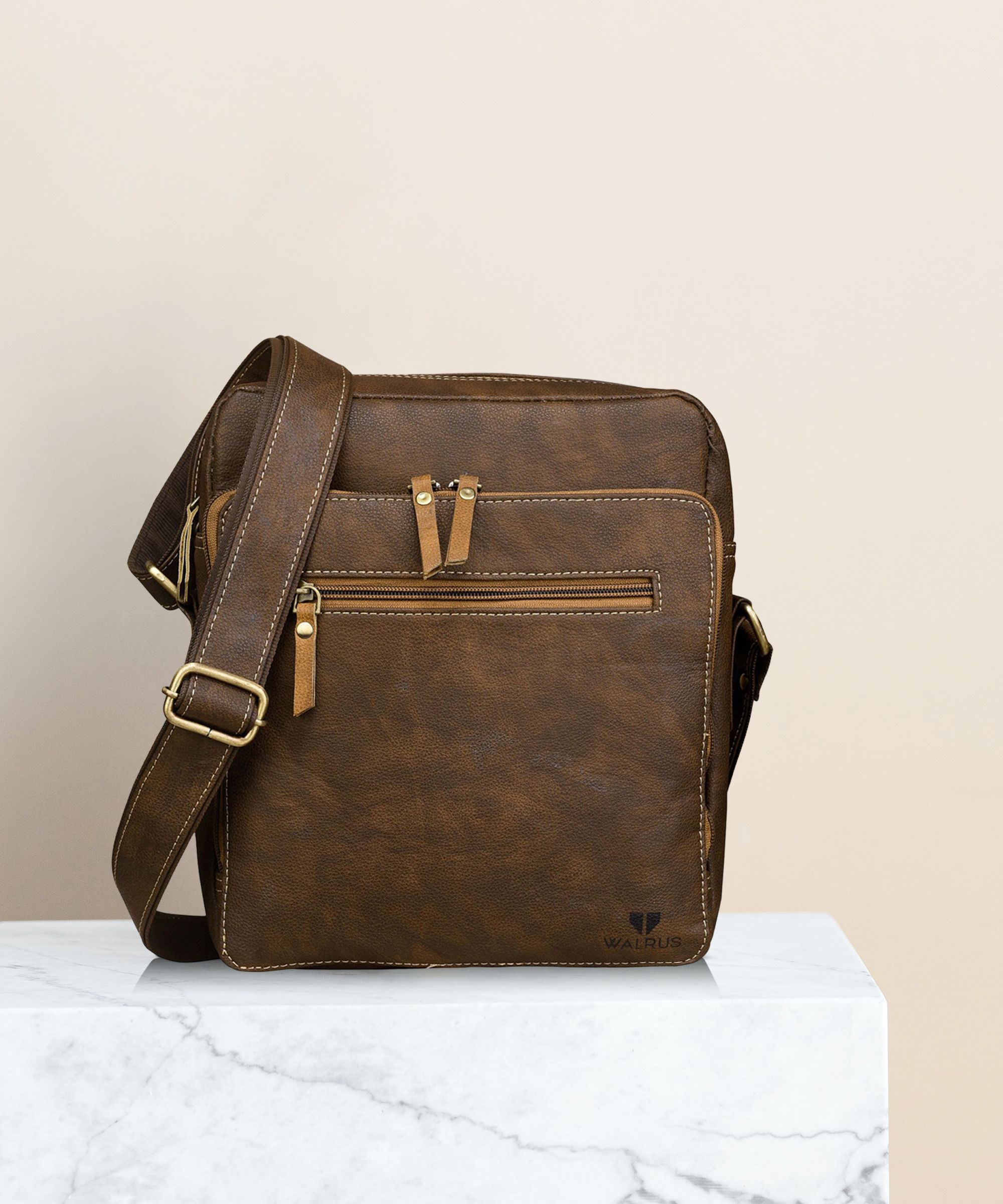 walrus Men Brown Messenger Bag - Regular Size-picture-37