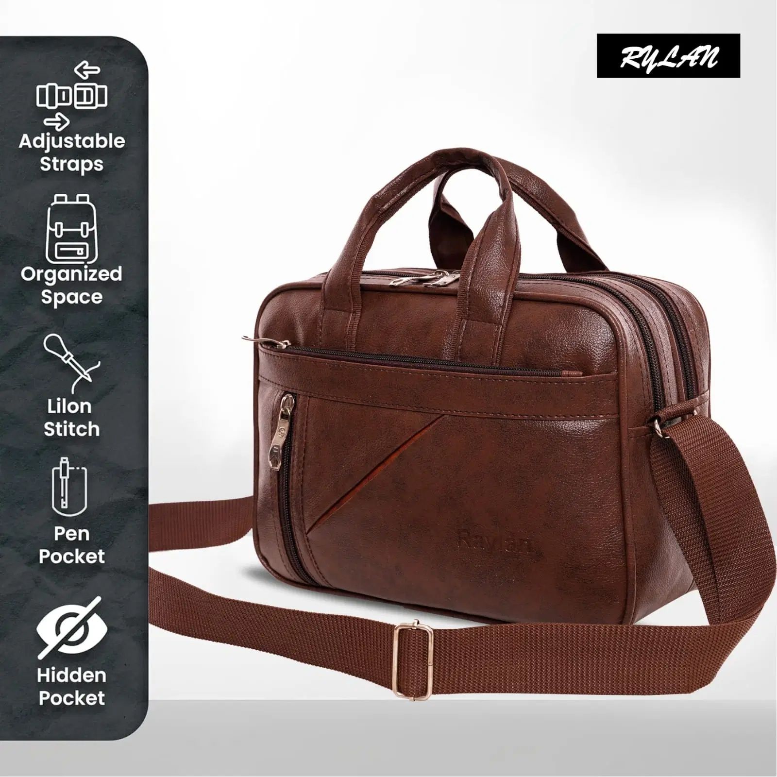 raylan Men & Women Brown Messenger Bag-picture-16