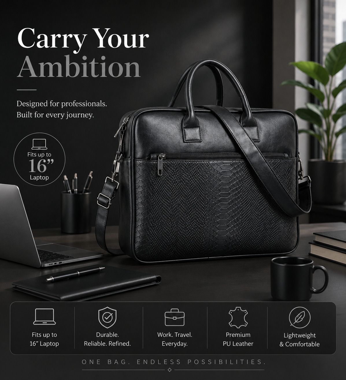 bagneeds Men & Women Black Messenger Bag-picture-11