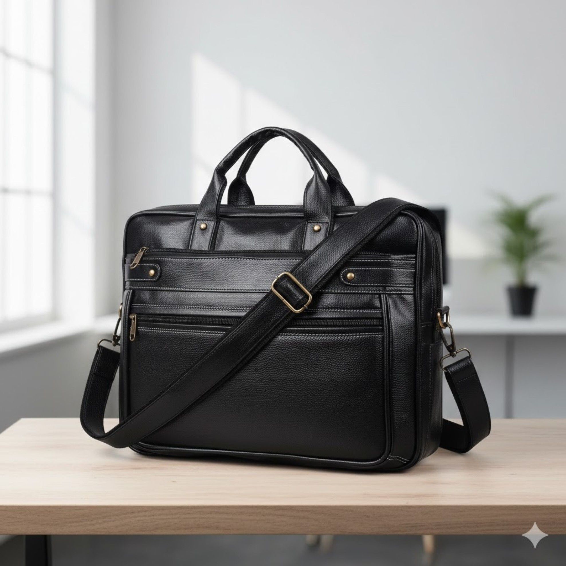Men Black Messenger Bag-image-46