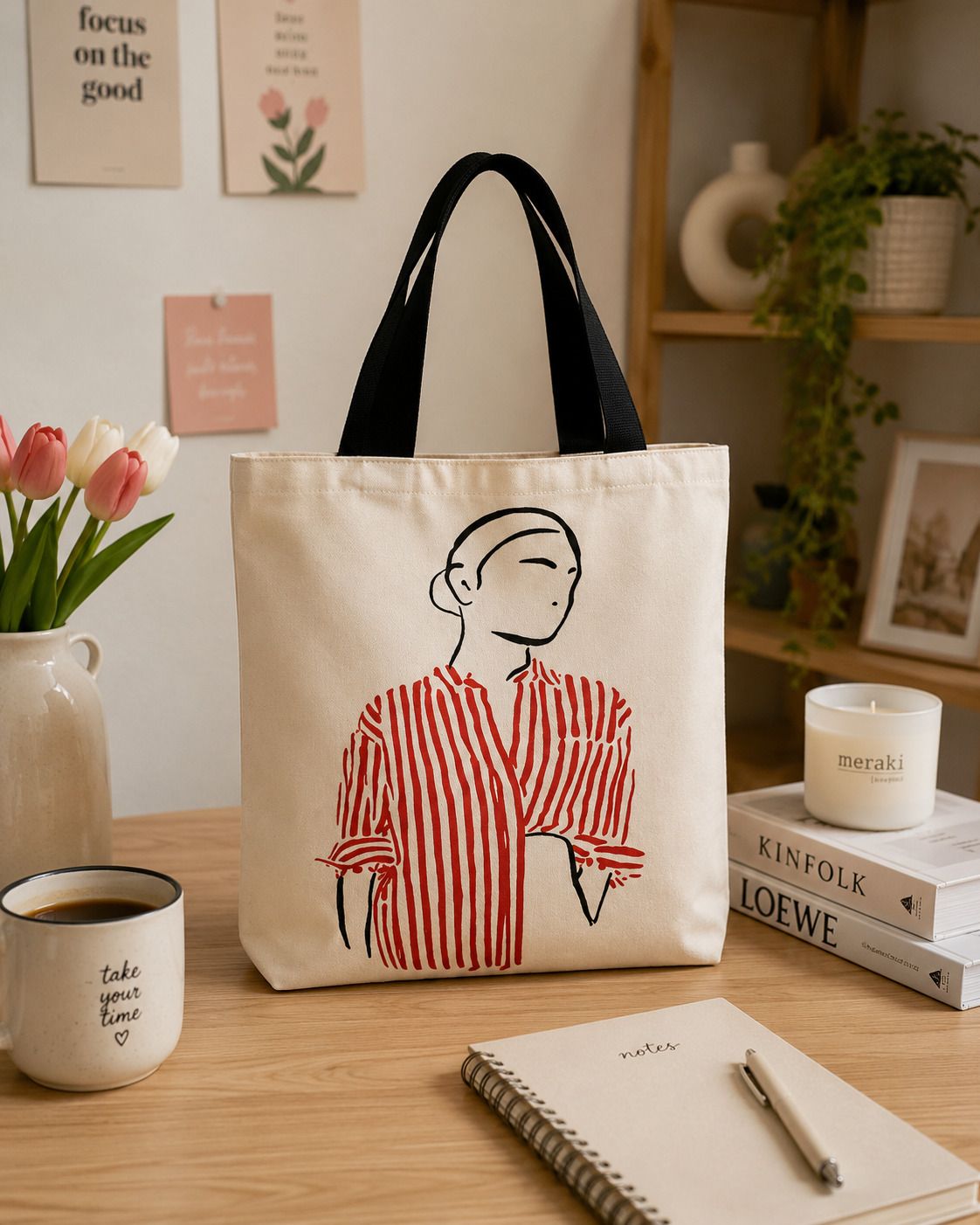 Women White, Red Tote-image-18