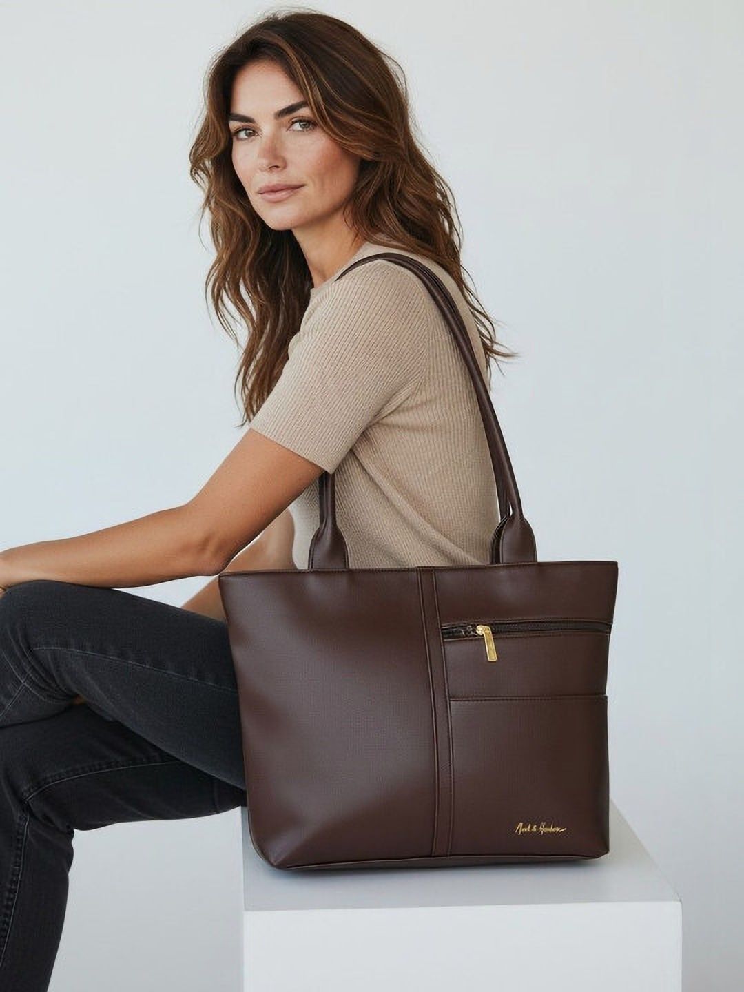 mast & harbour Women Brown Hand-held Bag-picture-25