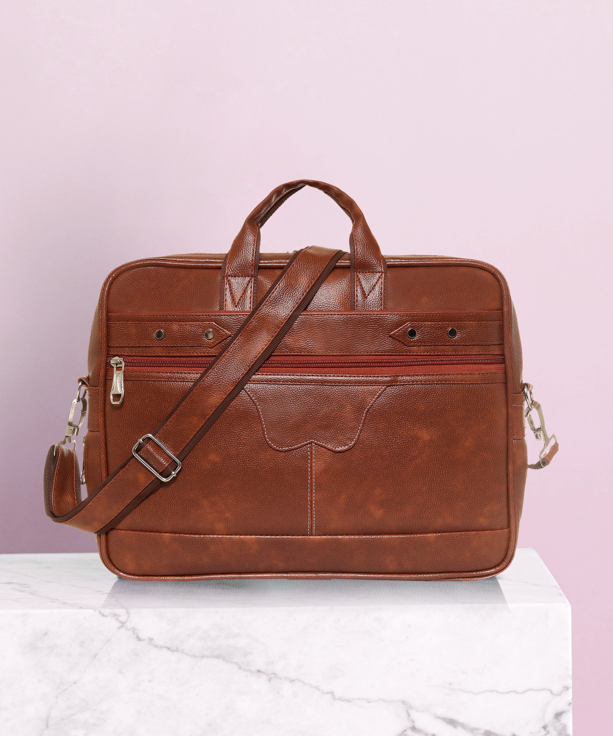 Men Tan Messenger Bag - Extra Spacious-image-35