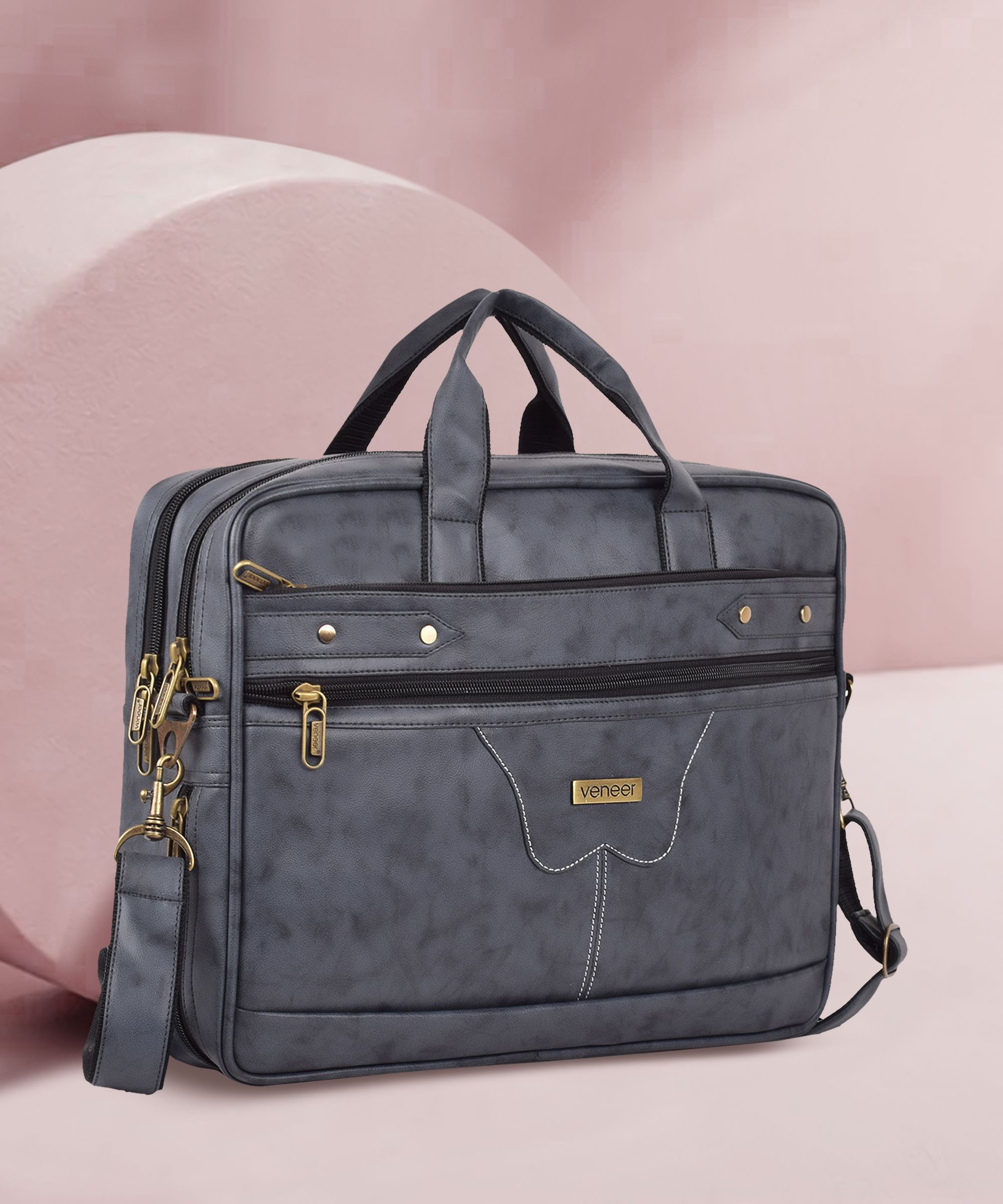 veneer Men Grey Messenger Bag-picture-30