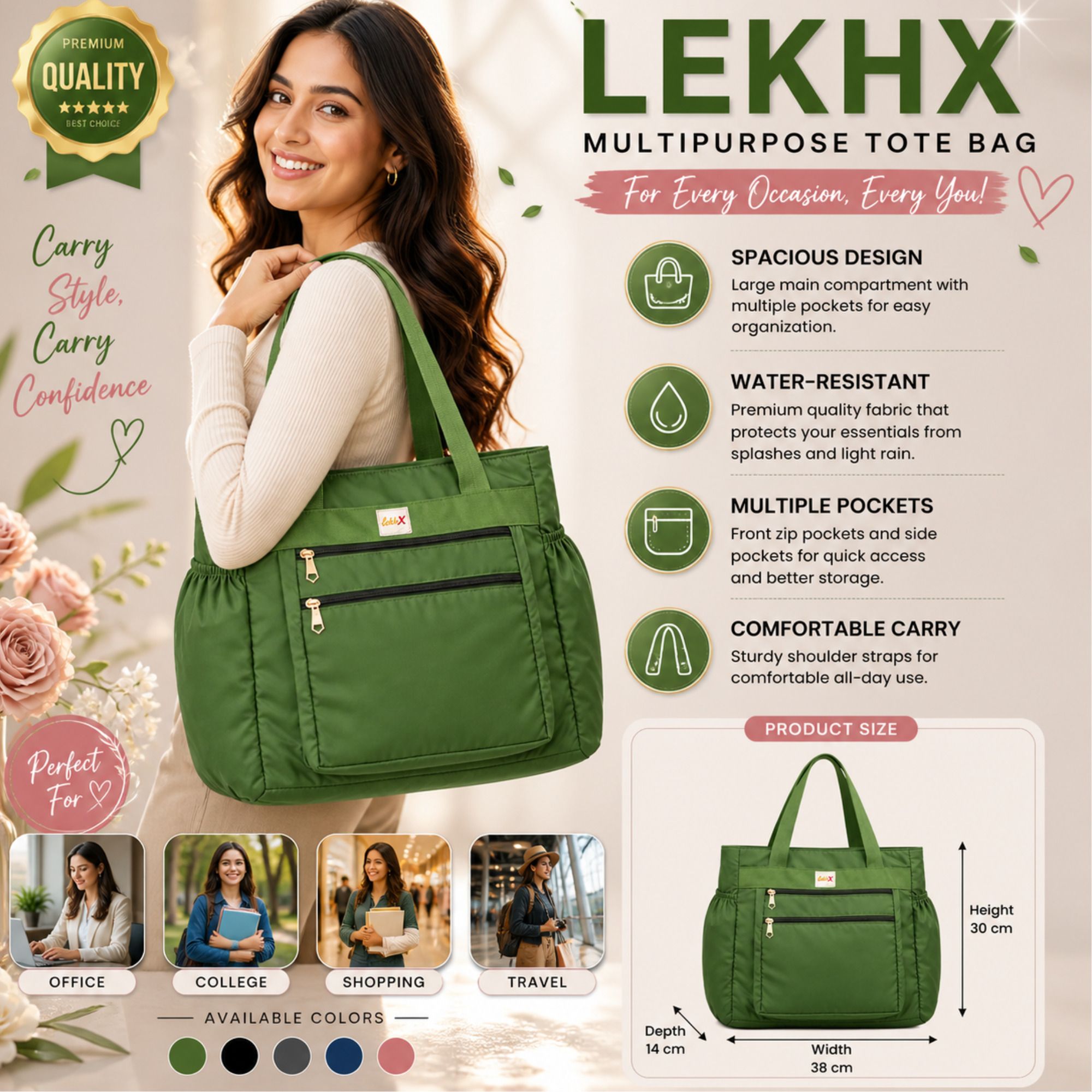 lekhx Women Green Shoulder Bag-picture-36