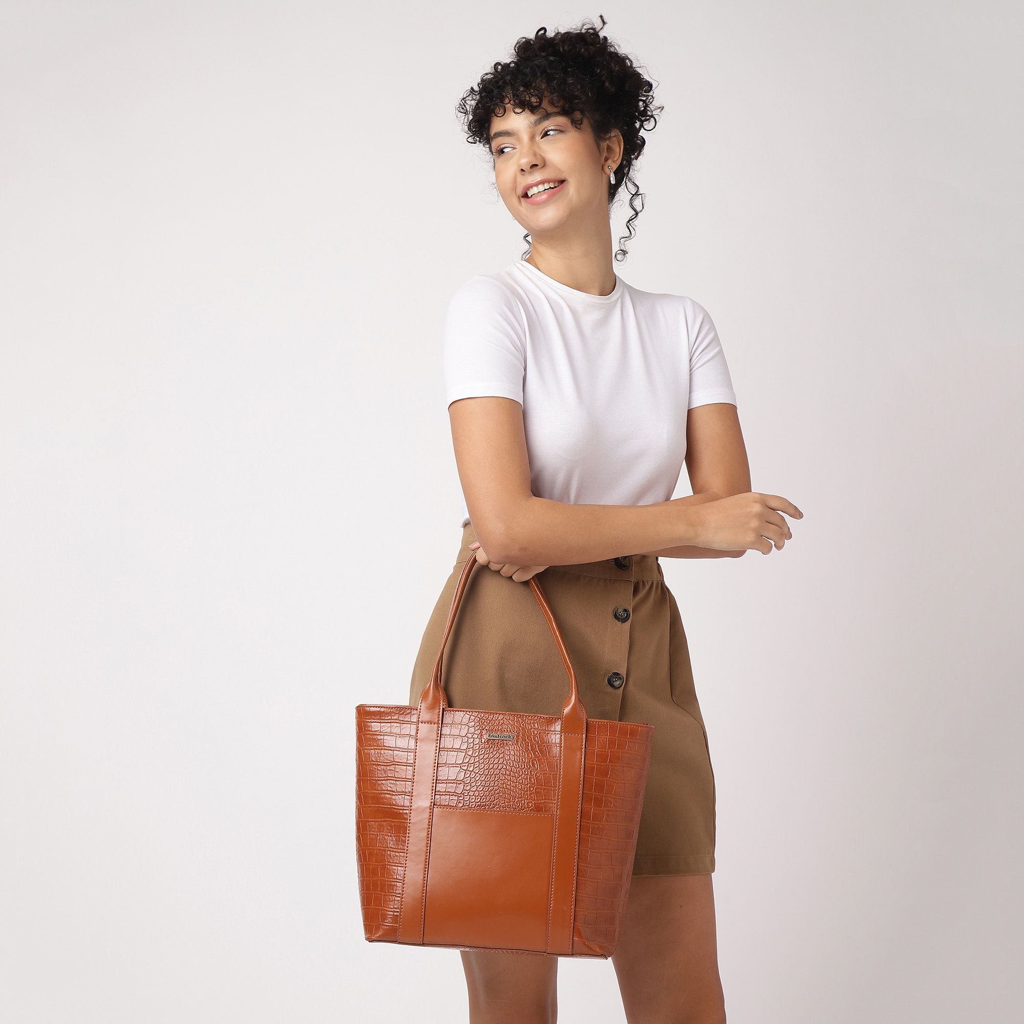 fastrack Women Tan Tote-picture-13