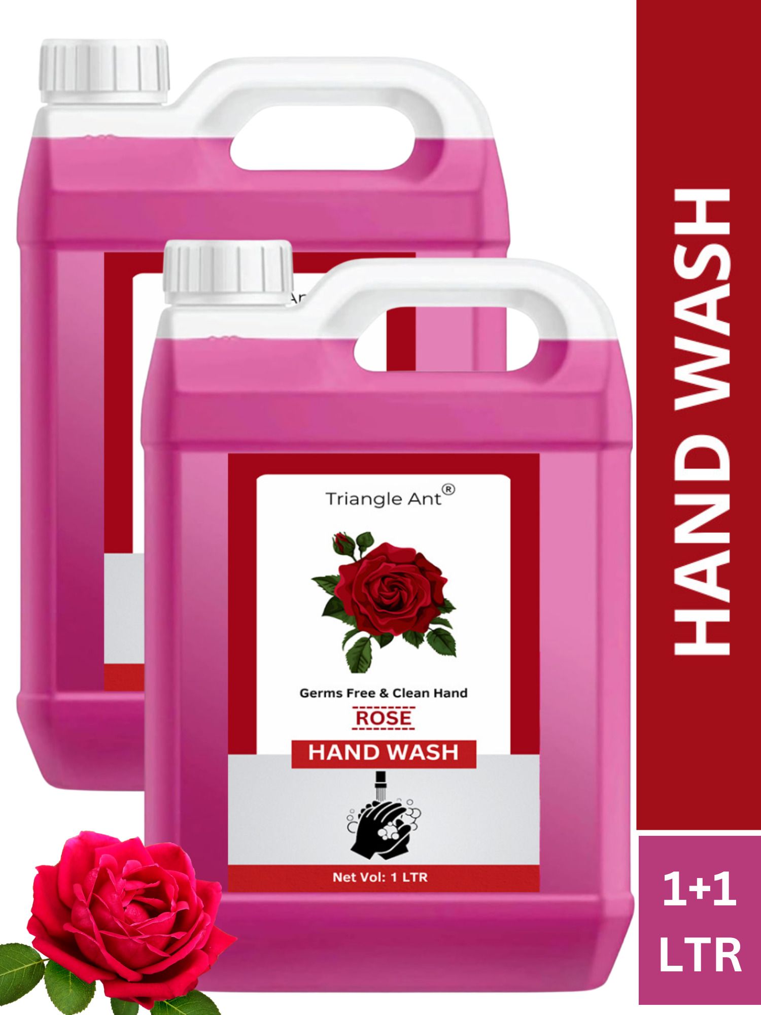 Rose Handwash Liquid Soap - 2 L | Rose | Kills 99% Germs* Hand Wash Can-image-24