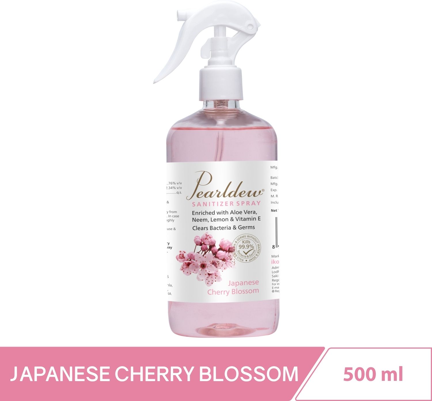 Sanitizer Spray (Cherry Blossom) 500 ml | Aloe & Neem | Paraben Free Sanitizer Spray-image-16