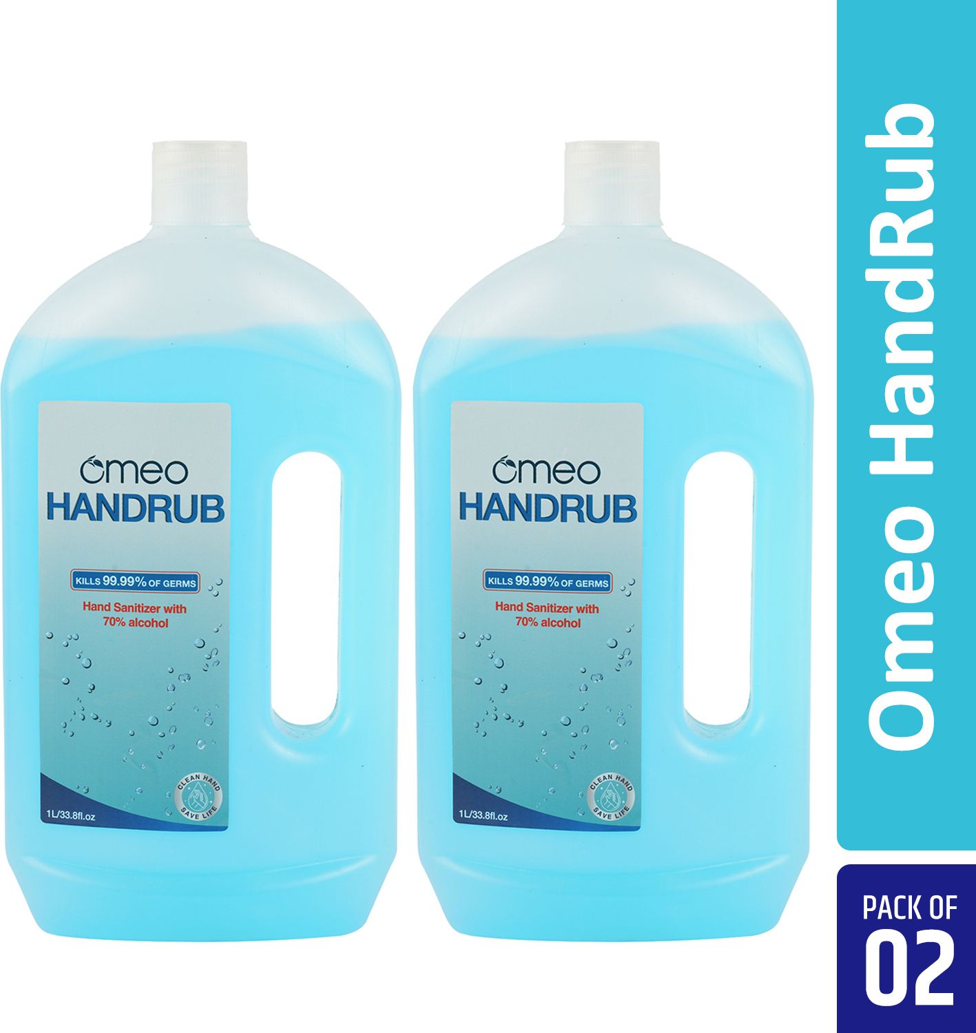 Hand Rub Sanitizer - 1 Liter(Pack of 2), 70% Alcohol Based Premium Sanitizer Hand Rub Can-image-21