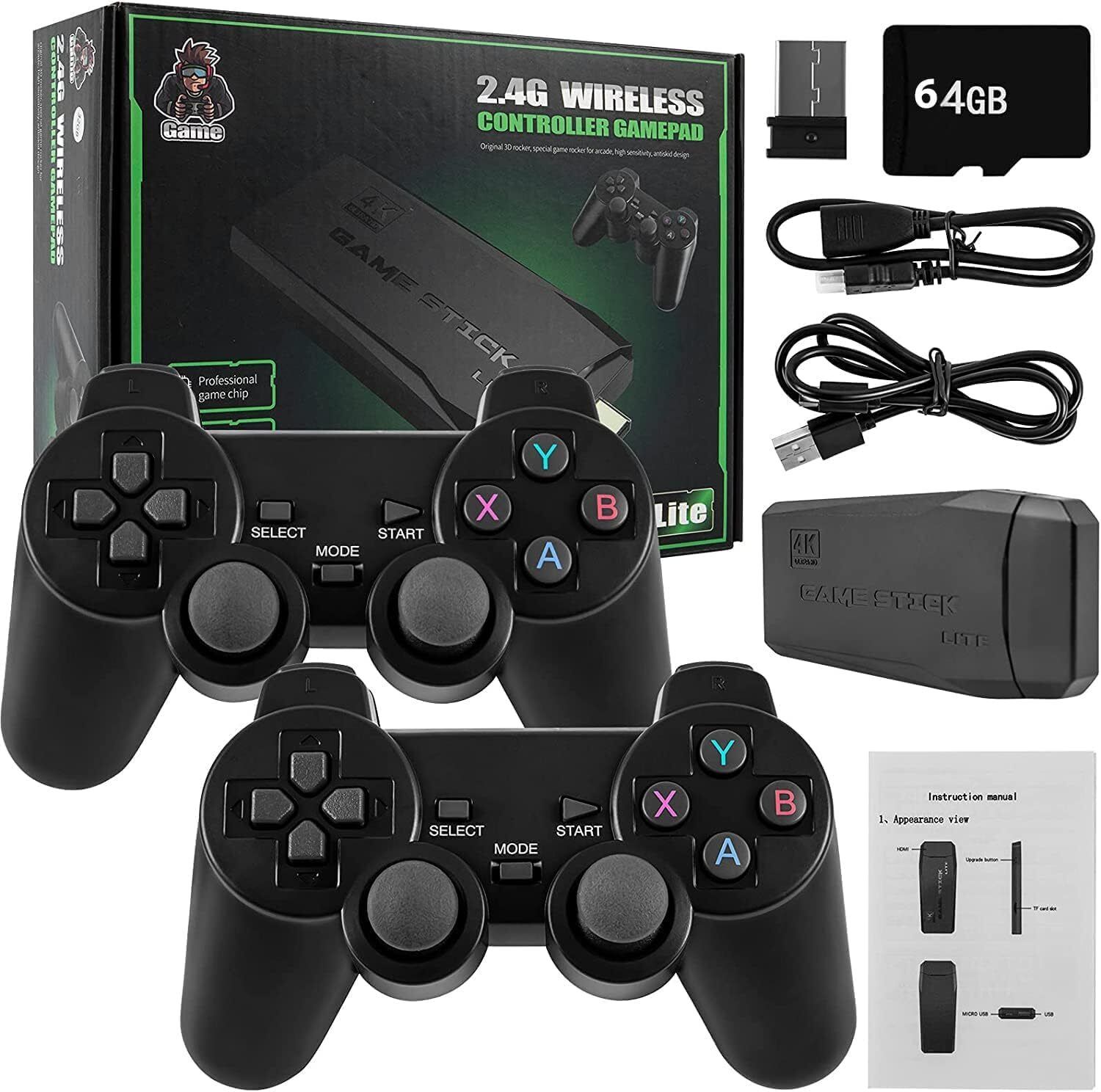 Lonekart Retro Game Stick Console 2.4G Dual Wireless Gamepad 64 GB with Plug & Play, 64 GB with HDMI Output 9 Emulator,, Video Game Hand tv With TV Game Set, Best Gift for All Ages-picture-31