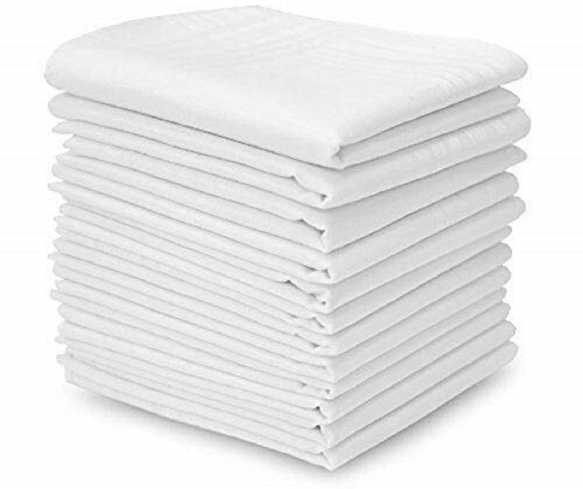 CoreSoft Premium Exquisite Pure Handkerchief hanky set for men, rumal set hankies mens ["White"] Handkerchief-image-42