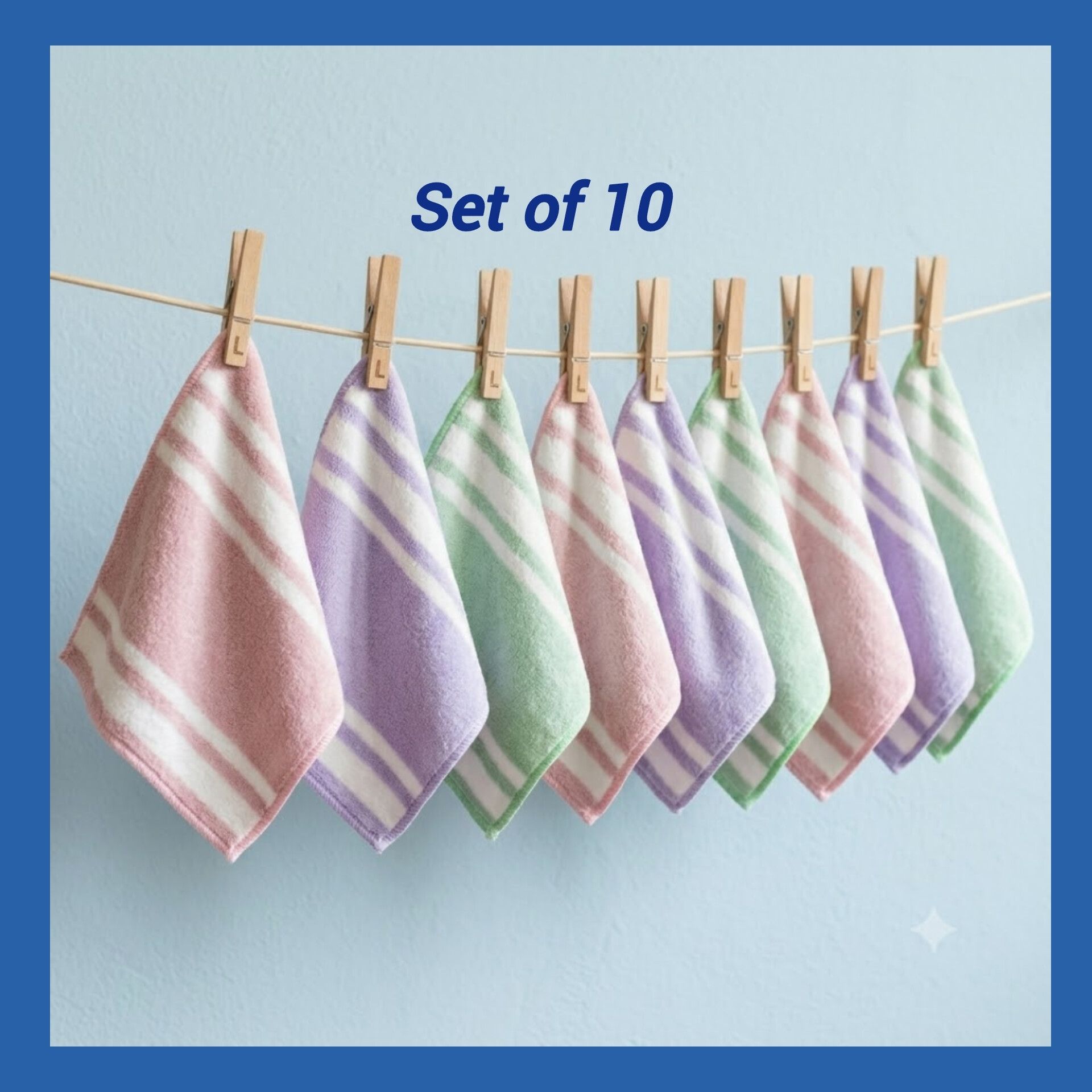Swati enterprises Premium Soft Cotton Striped Handkerchief Set of 10 | Ultra Soft Daily Use Hanky ["Multicolor"] Handkerchief-image-1