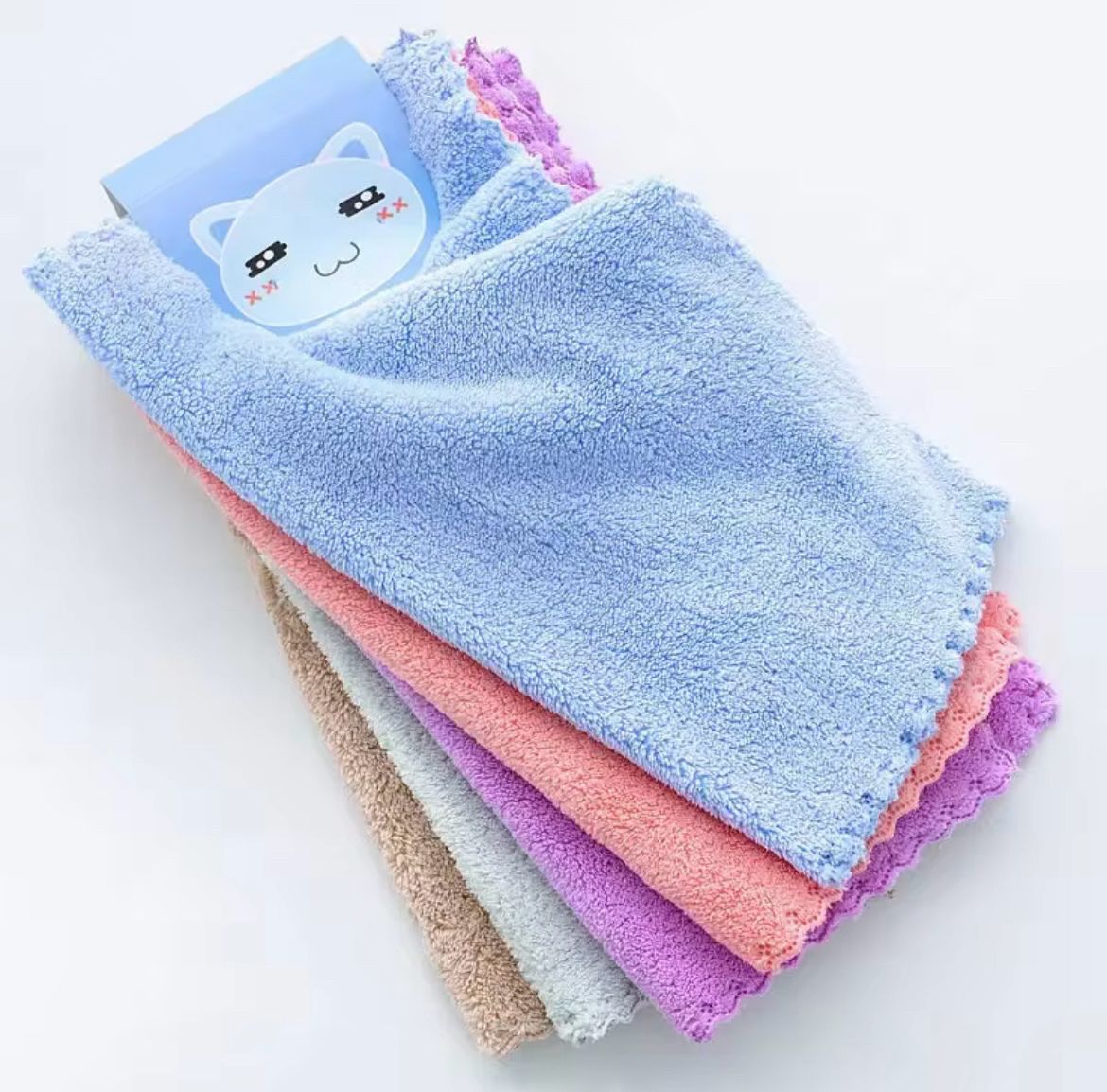 AKDC Home Face Towel/Handkerchief/Rumal/Microfiber Small Size Set of 6, 25x25 CM - ["Multicolor"] Handkerchief