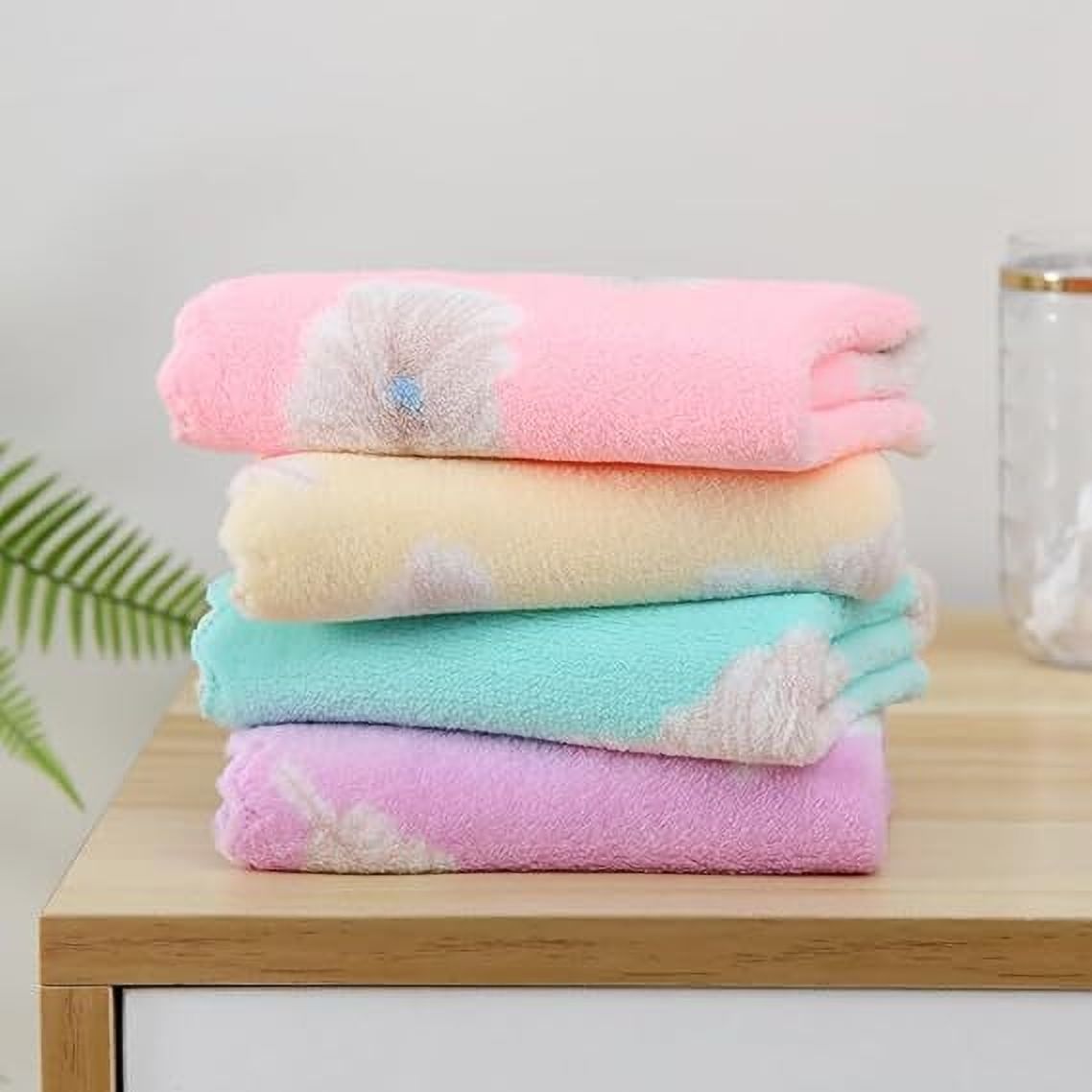 Fashionon Microfiber Face Towels for Women, Girls & Kids in Solid Colors ["Black"] Handkerchief-image-3
