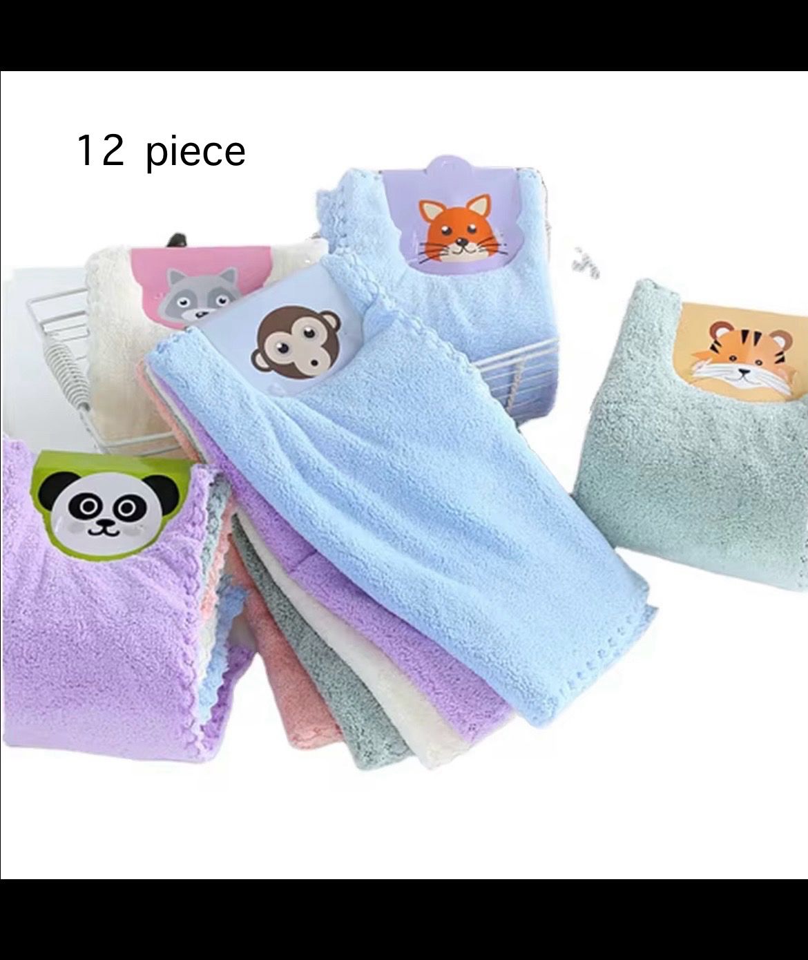 AKDC Face Towel/Handkerchief -Kids and Newborn Babies - 25x25 CM - 12 Pieces ["Multicolor"] Handkerchief