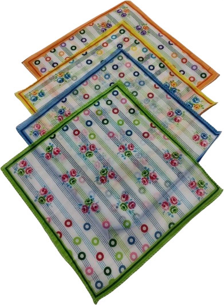 StitchStory Women Soft Cotton Hankies Ladies hanky set for women ["Multicolor"] Handkerchief-picture-28