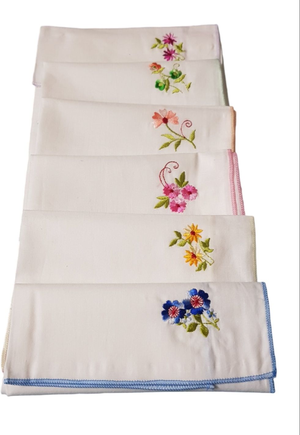 ANVIK Women/Lady Cotton Embroidery Floral Hanky. Hanky for Kids Size 33cm by 33 cm ["White"] Handkerchief