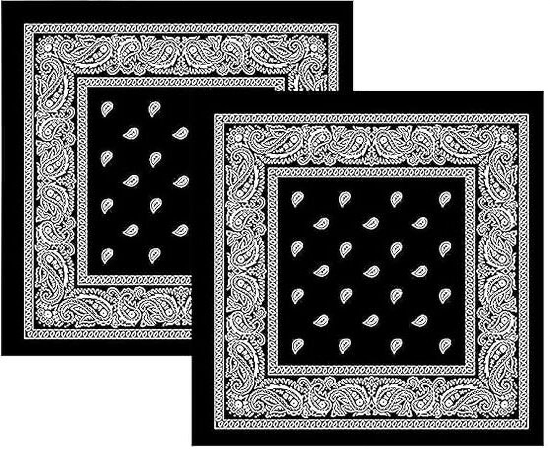 jayambey enterprises Classic Paisley Cotton Bandanas – 2-Pack Multi-Color Set ["Multicolor"] Handkerchief-image-2