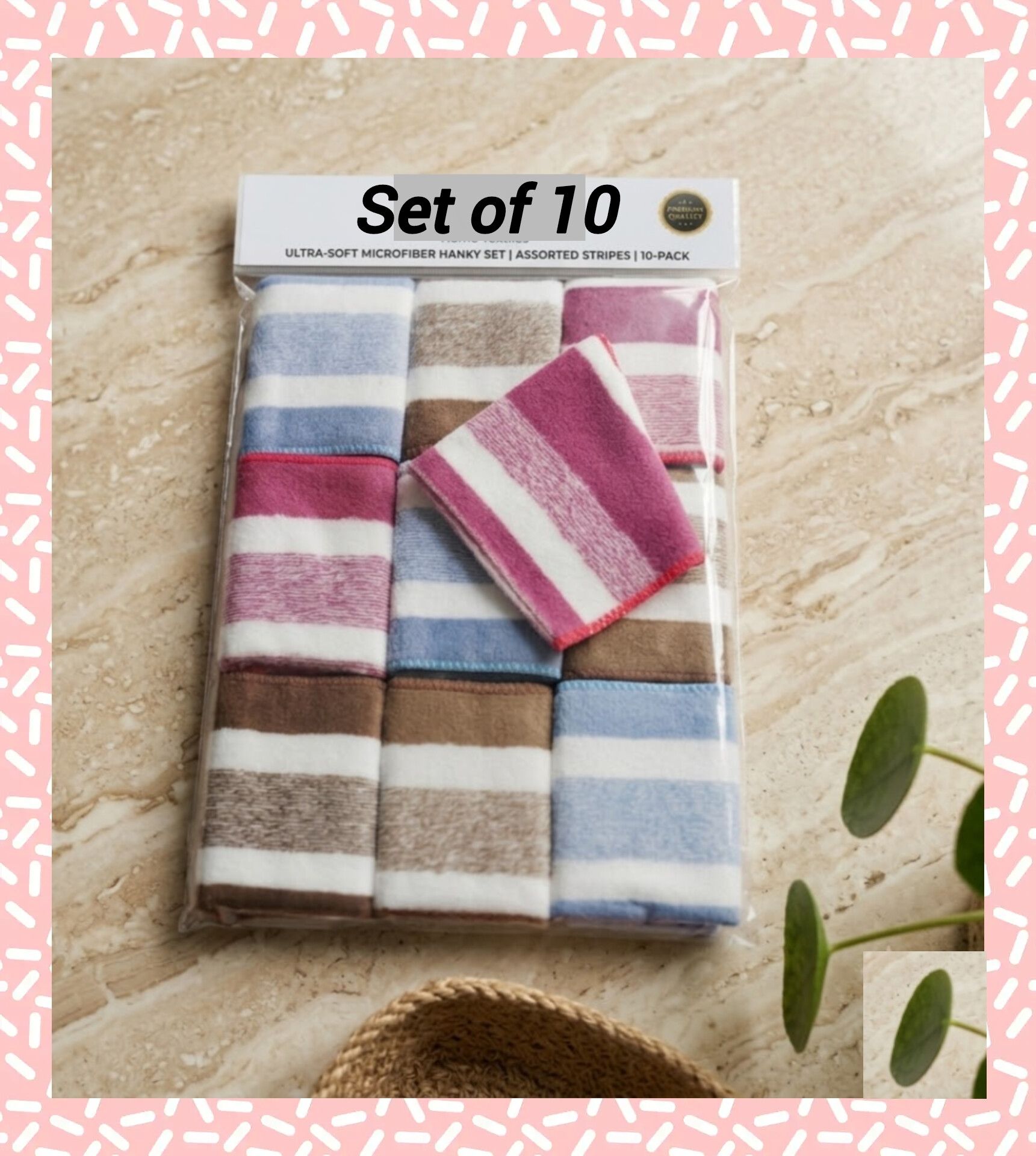 SWATI ENTERPRISE Soft Handkerchief Set – 10-Pack Assorted Striped Hankies for Face, Hands, ["Multicolor"] Handkerchief-image-23