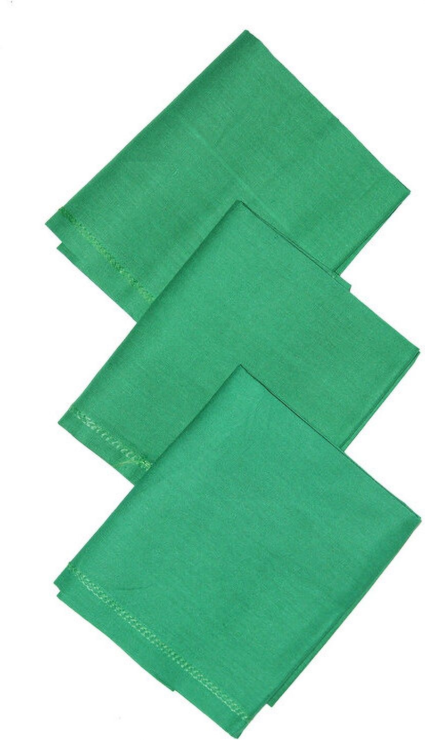 MIKONIKO Cotton Solid Handkerchief for Men and Boys 3 Pack Dark Green ["Dark Green"] Handkerchief-image-4