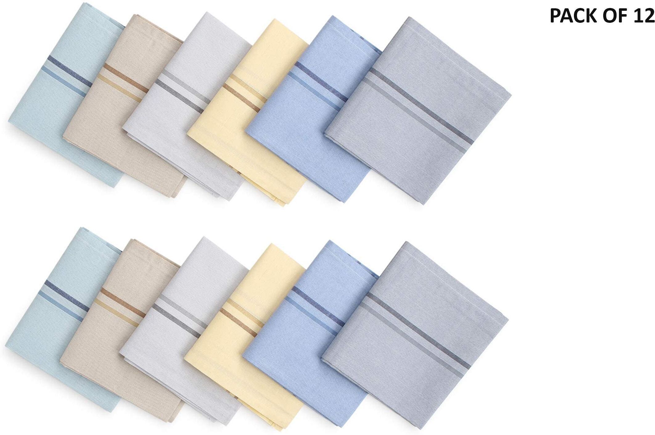 DIVYSIMAR Large Cotton Handkerchiefs Hanky Kerchief For Men White Striped ["Multicolor"] Handkerchief-picture-34
