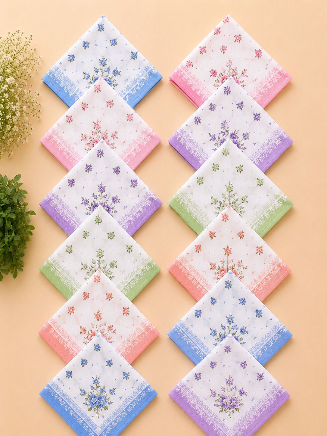 sock and sway Women 24x24 cm Premium Cotton ["Multicolor"] Handkerchief-picture-40