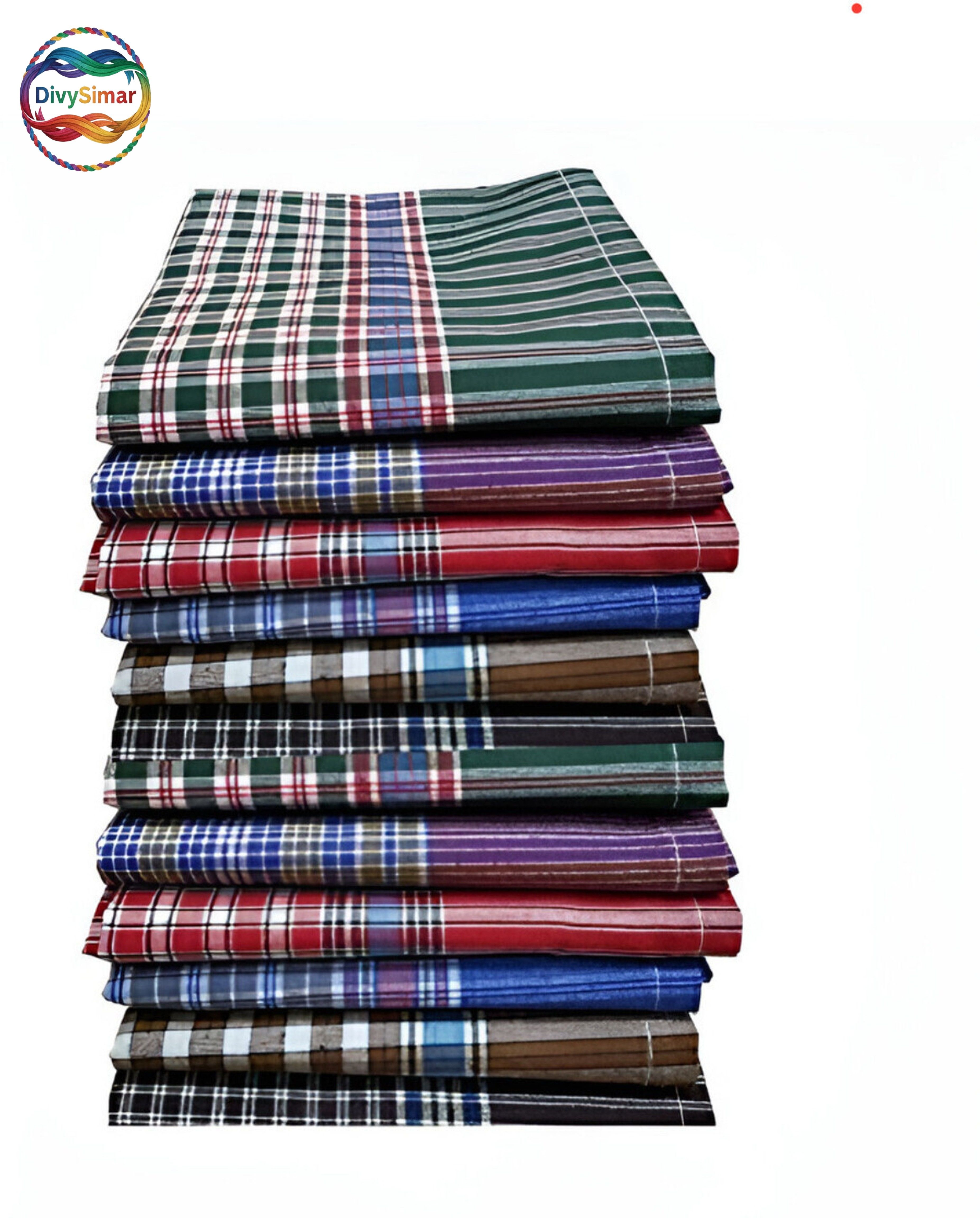 DIVYSIMAR 100% Cotton Premium Collection Dark Striped Hanky for Men – 22x22 King ["Multicolor"] Handkerchief