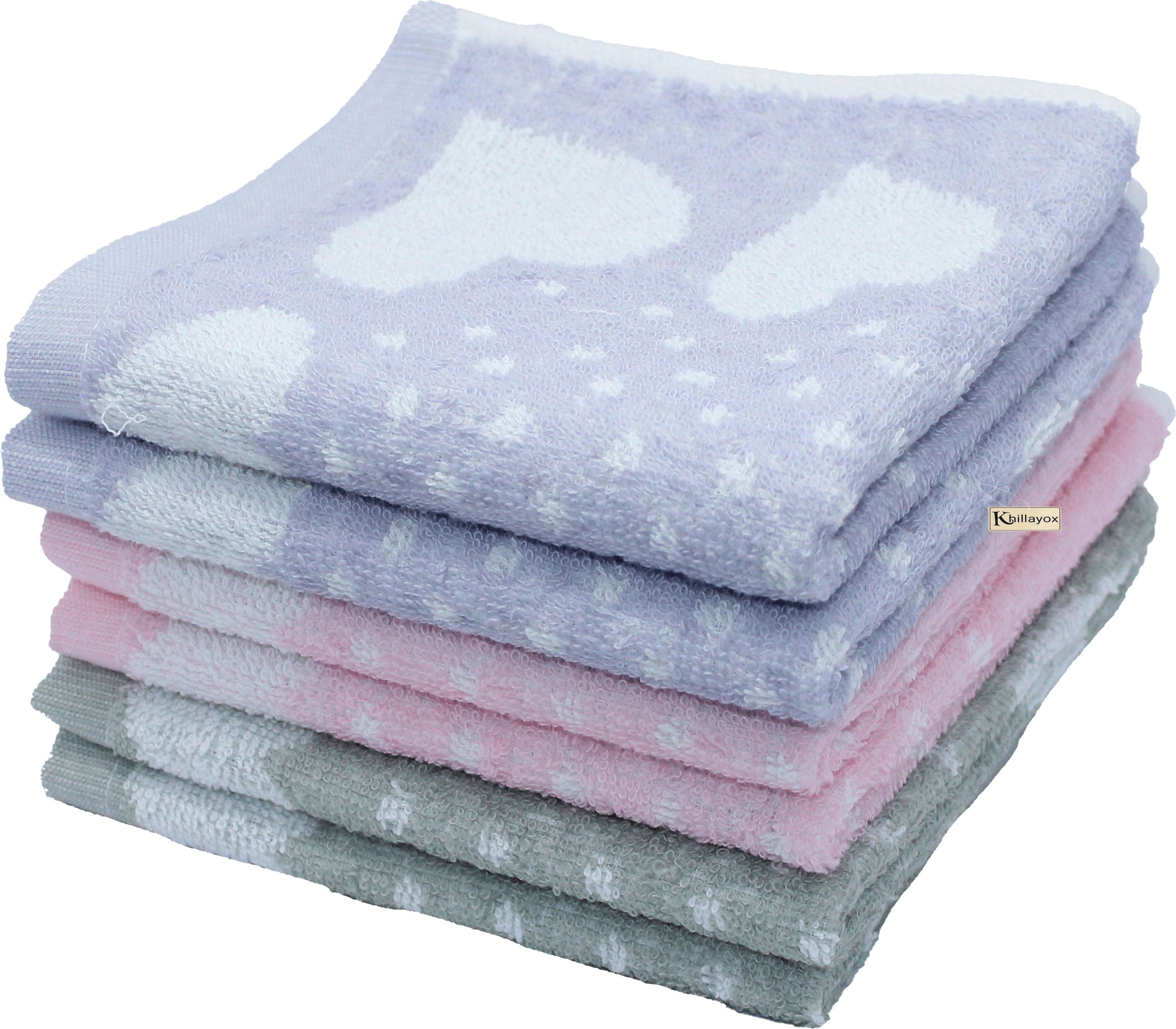 Khillayox Cotton Printed Small Size 400 GSM Super Absorbent Face Towels for Women & Kids ["Multicolor"] Handkerchief-image-5