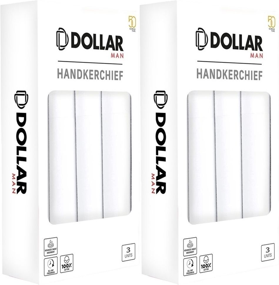 Dollar Cotton Handkerchiefs Hanky for Men - White ["White"] Handkerchief-image-2