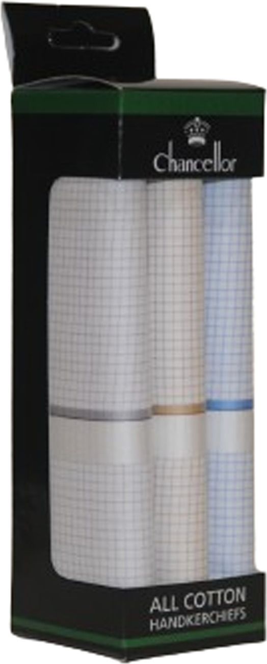 CHANCELLOR CHAN 3 PC CHECKS 2 ["White"] Handkerchief-picture-39