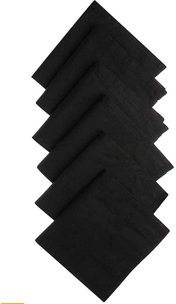 UQCKON HAKCH-Men's Cotton Black Handkerchief - Gents Black Handkerchief ["Black"] Handkerchief-picture-19