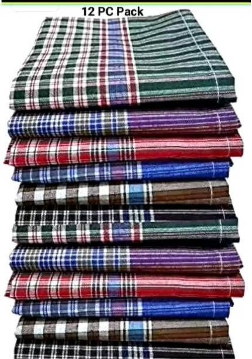 Blackjurab Men's 100% Cotton Handkerchiefs | Premium Pocket Hankies Pack of 12 ["Multicolor"] Handkerchief-image-21