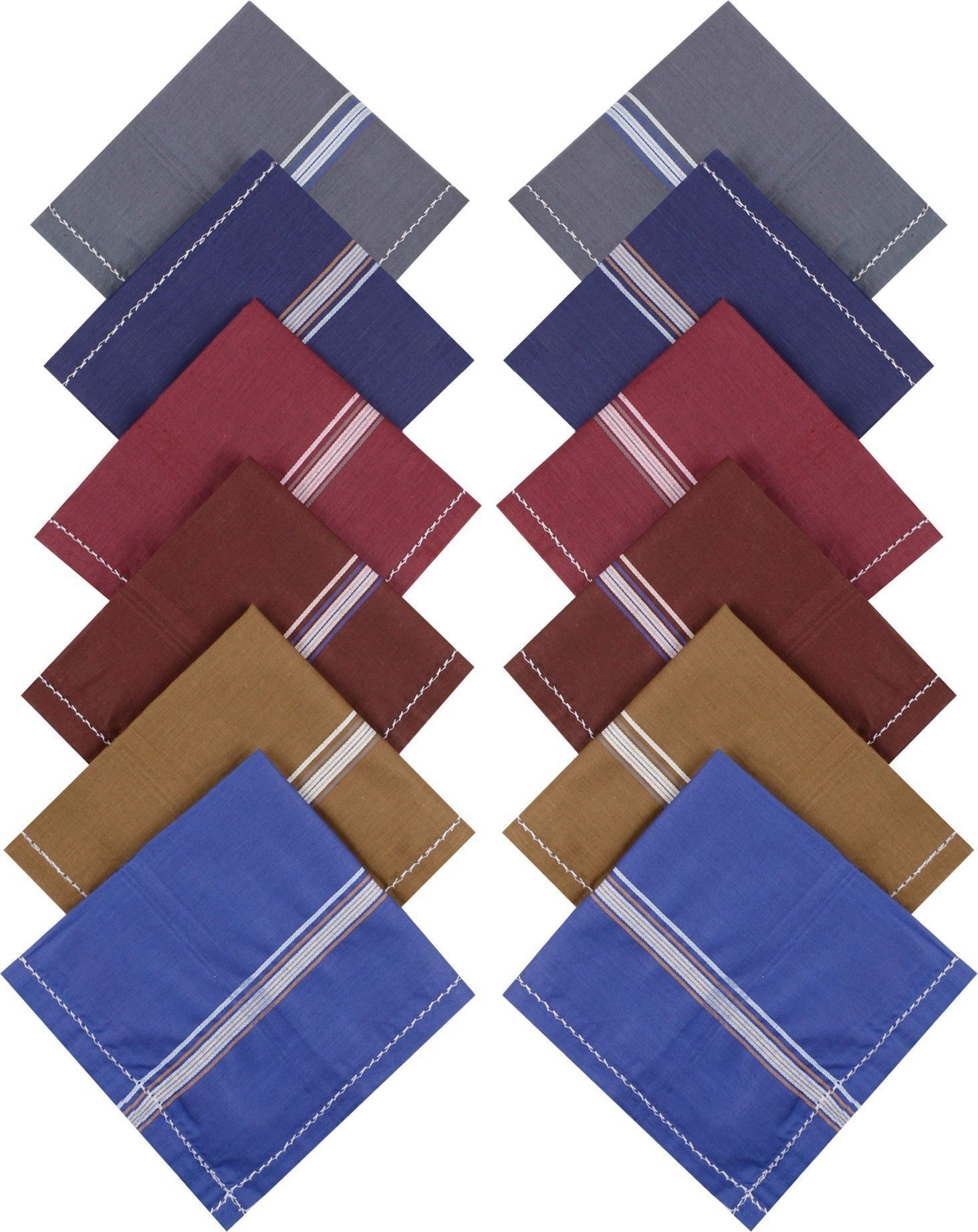 UQCKON HAKCH-Men's Cotton Handkerchiefs (Multi-color) Pack of 12 ["Multicolor"] Handkerchief-image-46