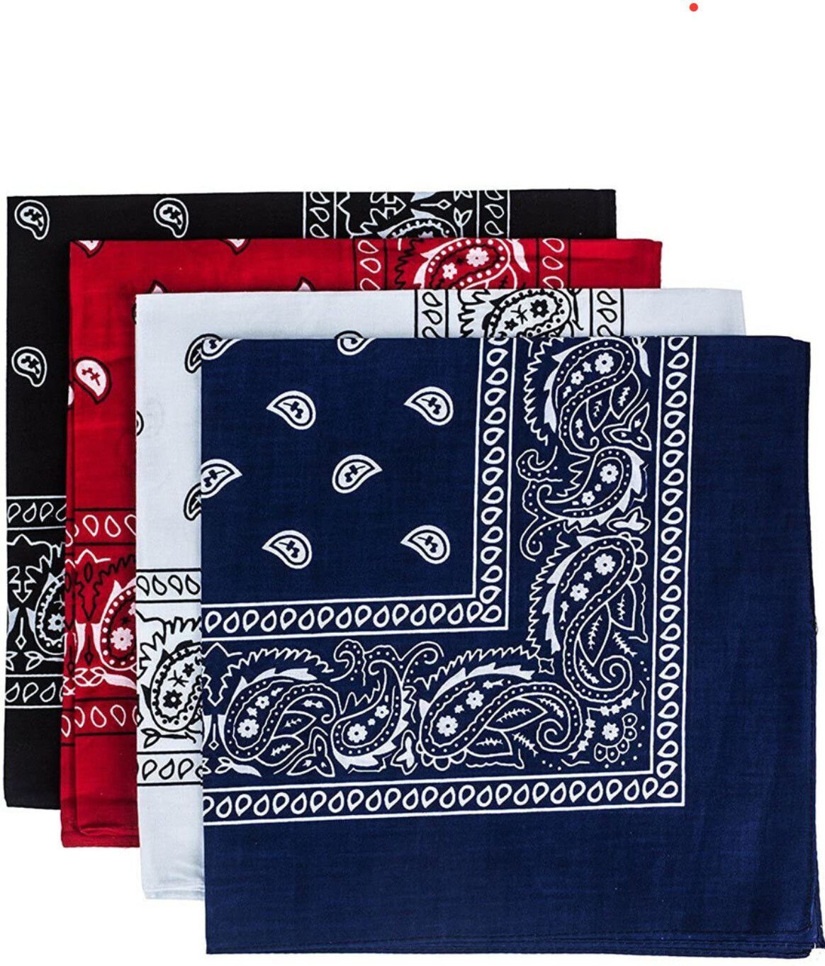CoreSoft Black, Red, White and Dark Blue paisley 20inchesx20inches cotton handkerchie ["Red","Black","White","Dark Blue"] Handkerchief-image-37