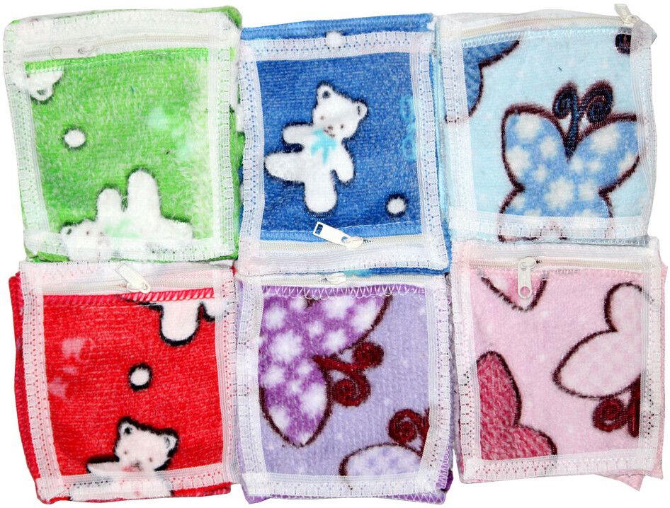 MIKONIKO Handkerchief with Zip Pocket for Girls and Women Set of 6 Pcs ["Multicolor"] Handkerchief-picture-17