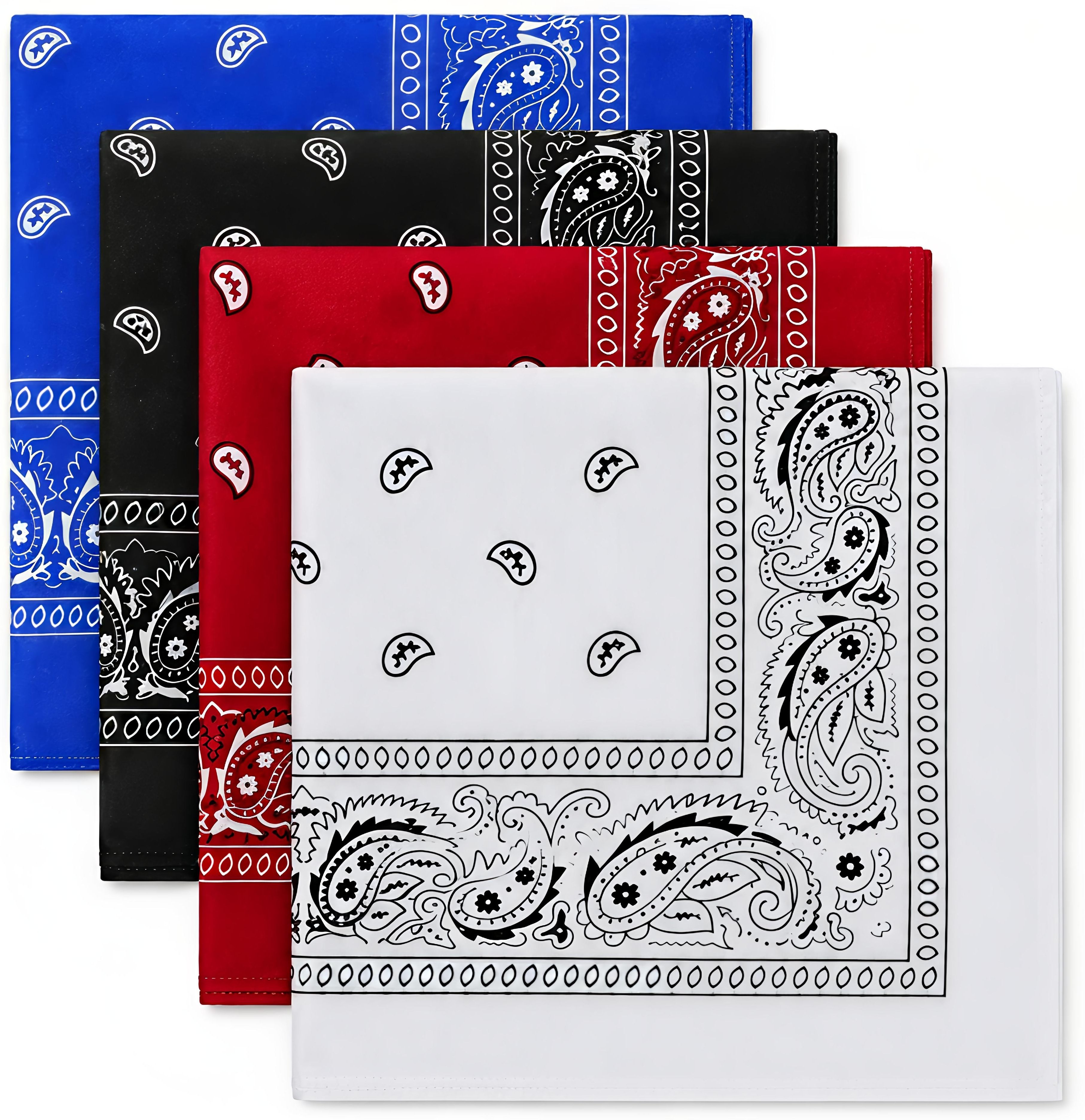 Kittucraft Classic Paisley Cotton Bandana Set ["Red","Blue","White","Black"] Handkerchief-image-1