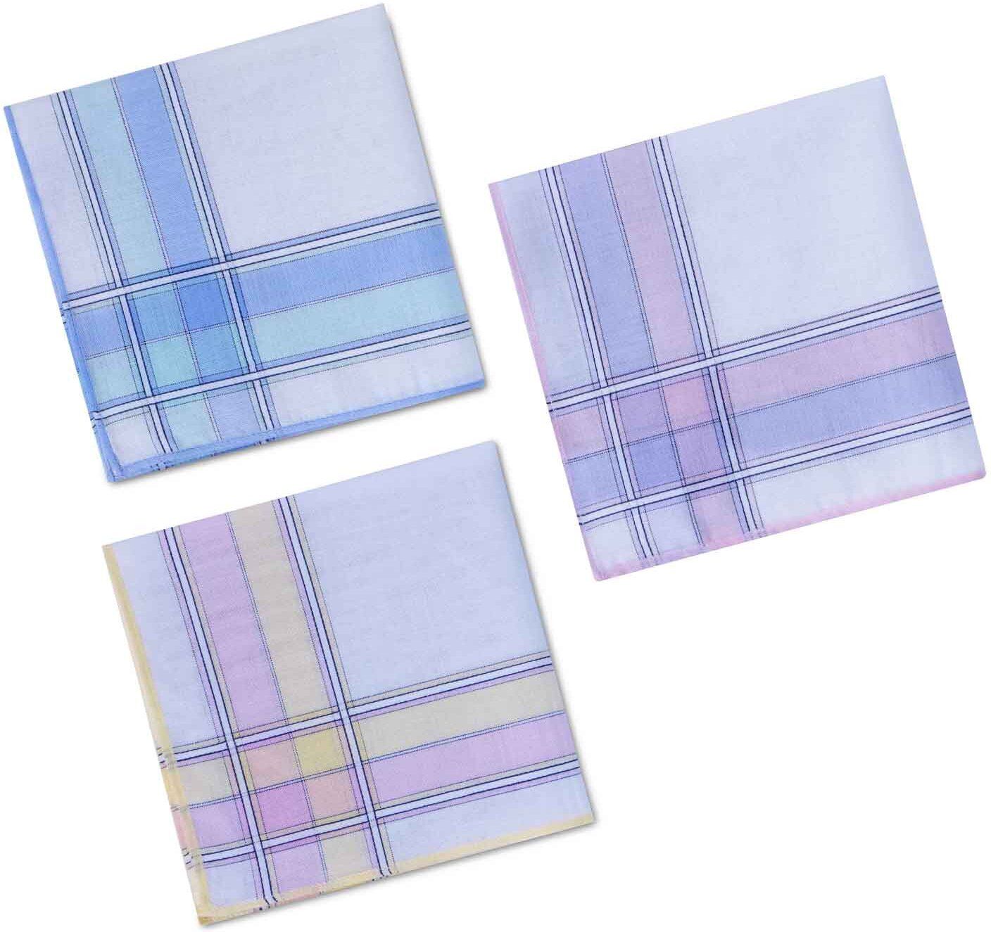 CROSSLINE 100% COMED COTTON SOFT FEEL CHECKS HANDKERCHIEF FOR HER ["Multicolor"] Handkerchief