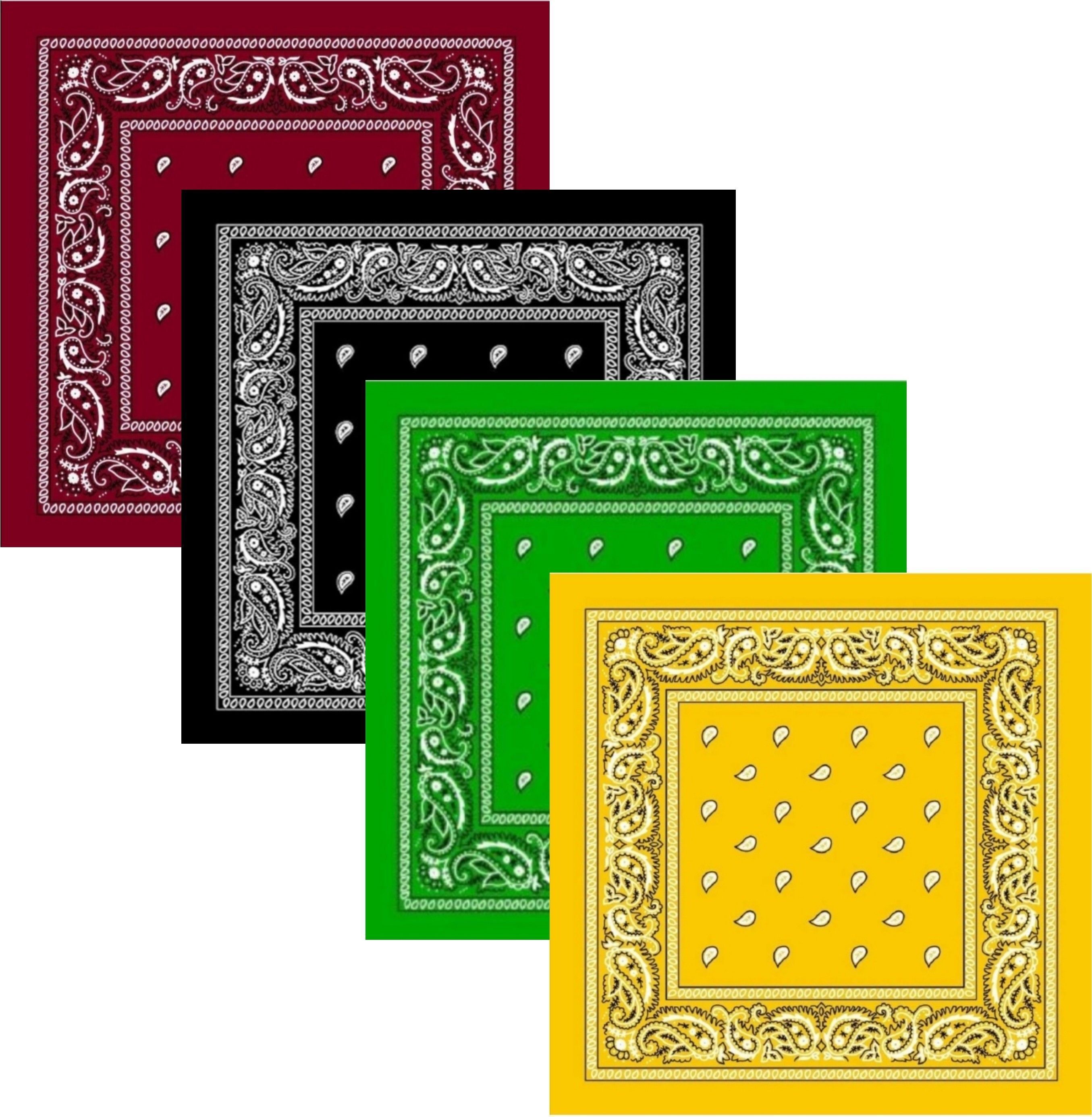 UQCKON HAKCH-Paisley Print Handkerchief ["Yellow","Green","Black","Maroon"] Handkerchief-picture-47