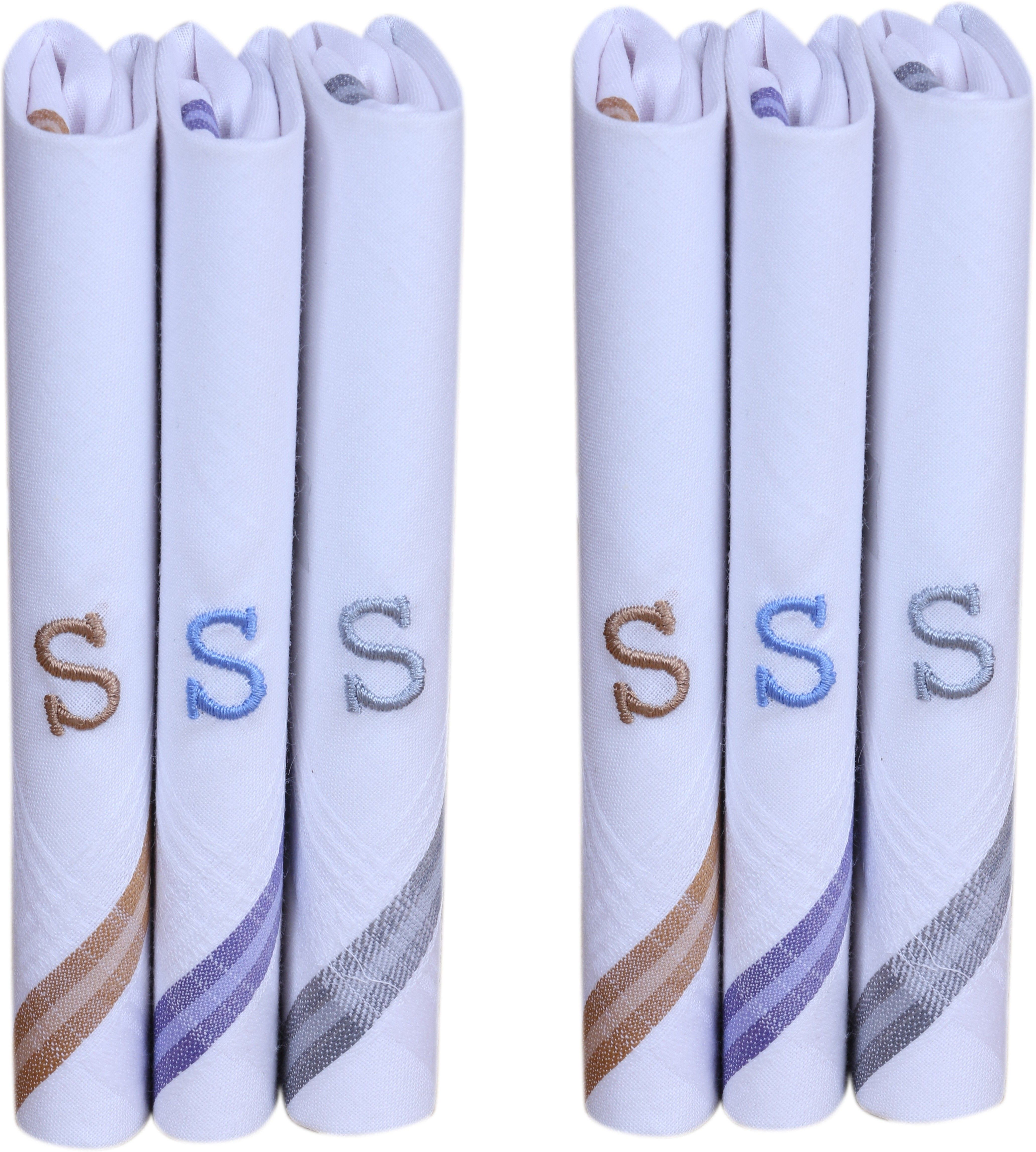 Tatsam handkerchief set for men women and boys alphabets design "S" pack of 6 handkerchief ["White"] Handkerchief-picture-25