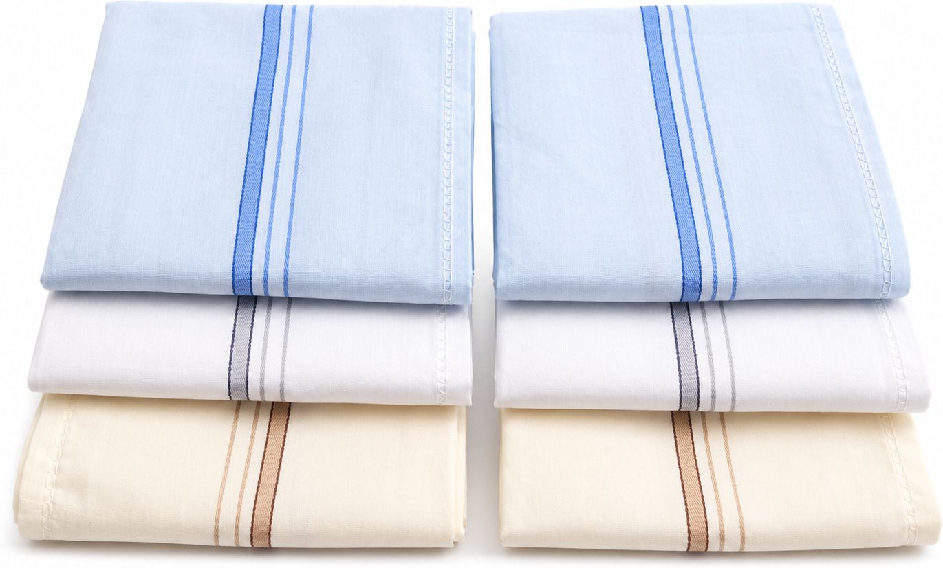 AK SHINE Men's Premium Cotton Hanky Soft Breathable Striped Handkerchief ["Multicolor"] Handkerchief-picture-12
