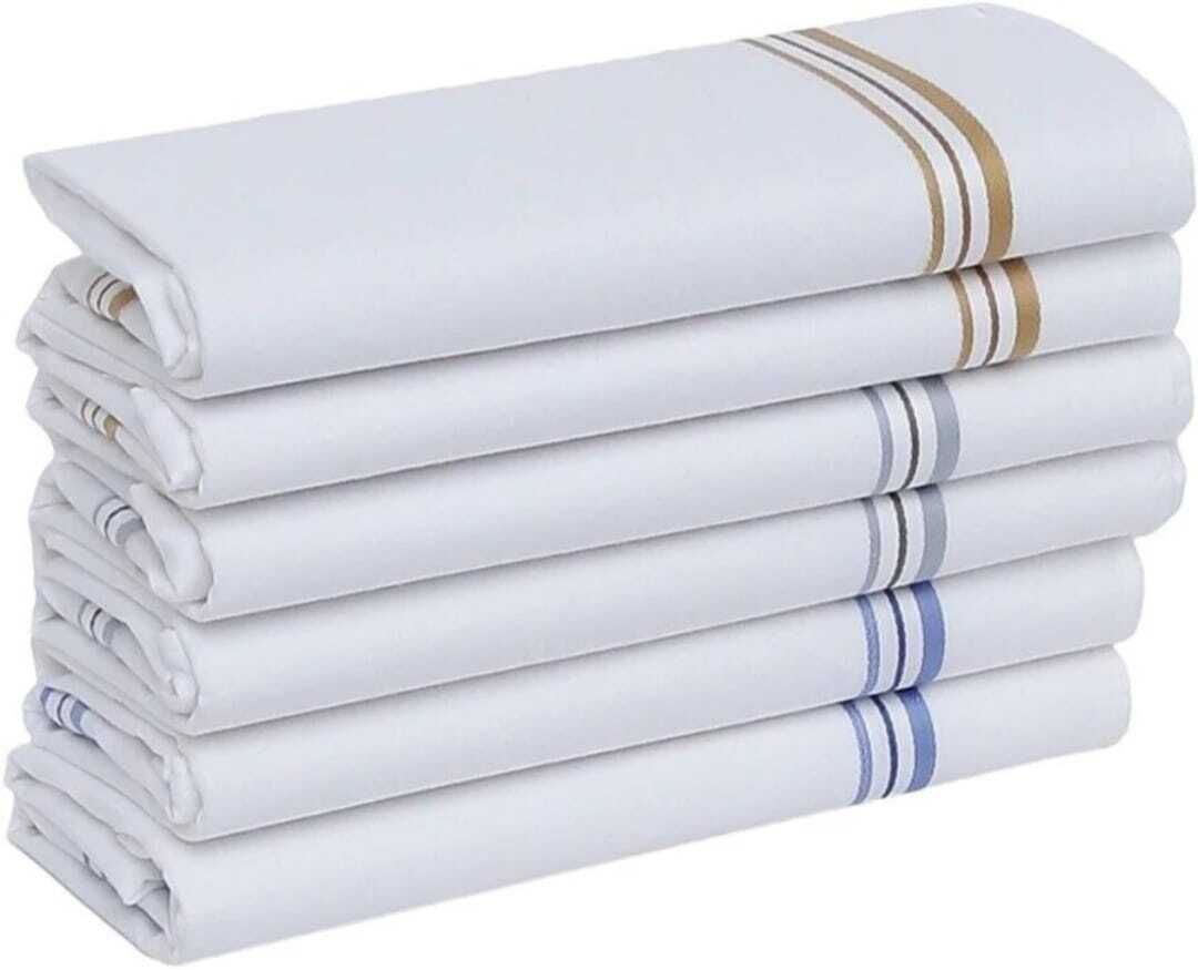 ML Hosiery Premium Quality Men's Pure Cotton Hanky ["White"] Handkerchief ["White"] Handkerchief