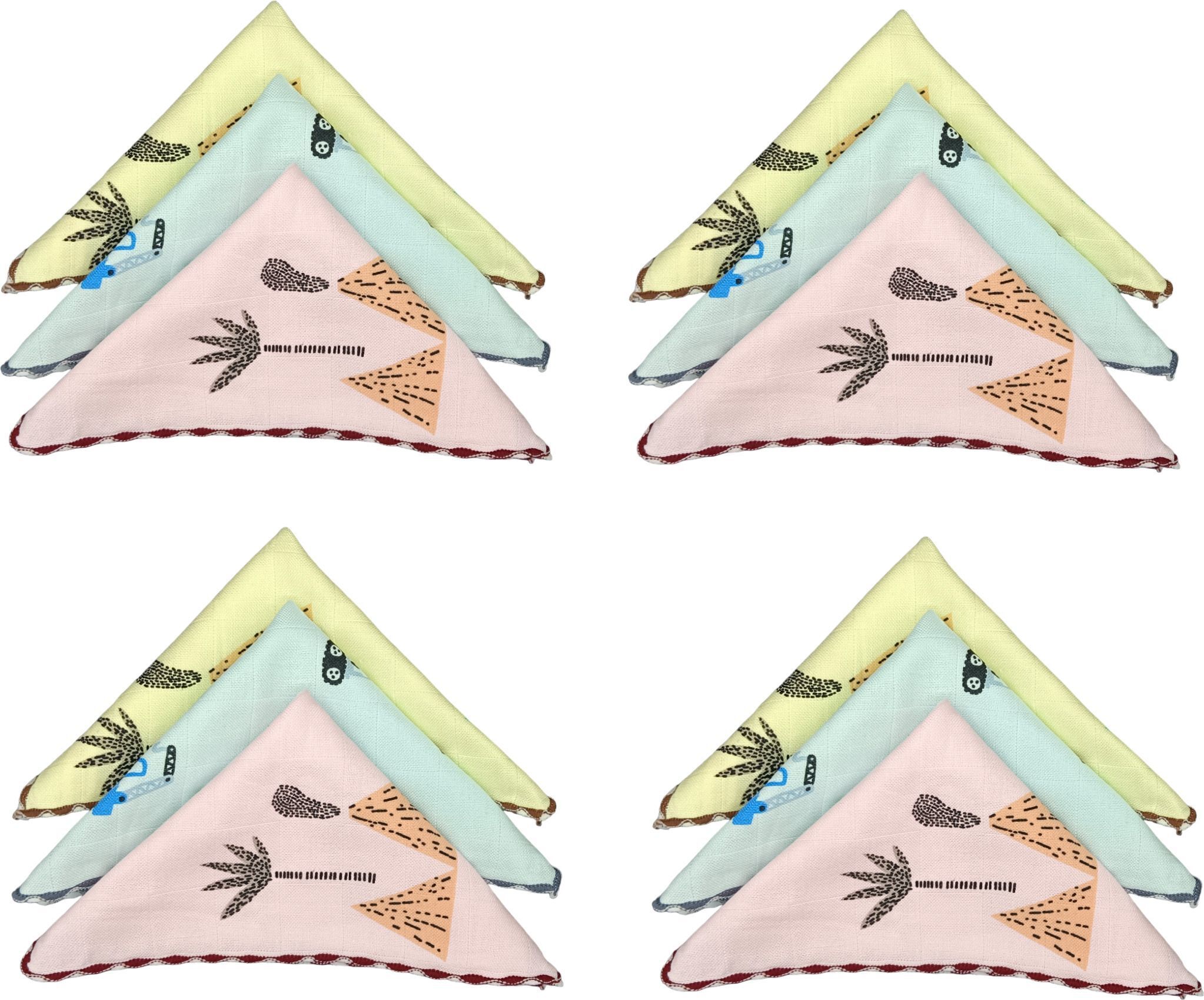 DIVYSIMAR for Women, Girls, Ladies, Kids Towel Soft cute dino jcb palm design ["Multicolor","Yellow","Blue","Pink"] Handkerchief-image-47