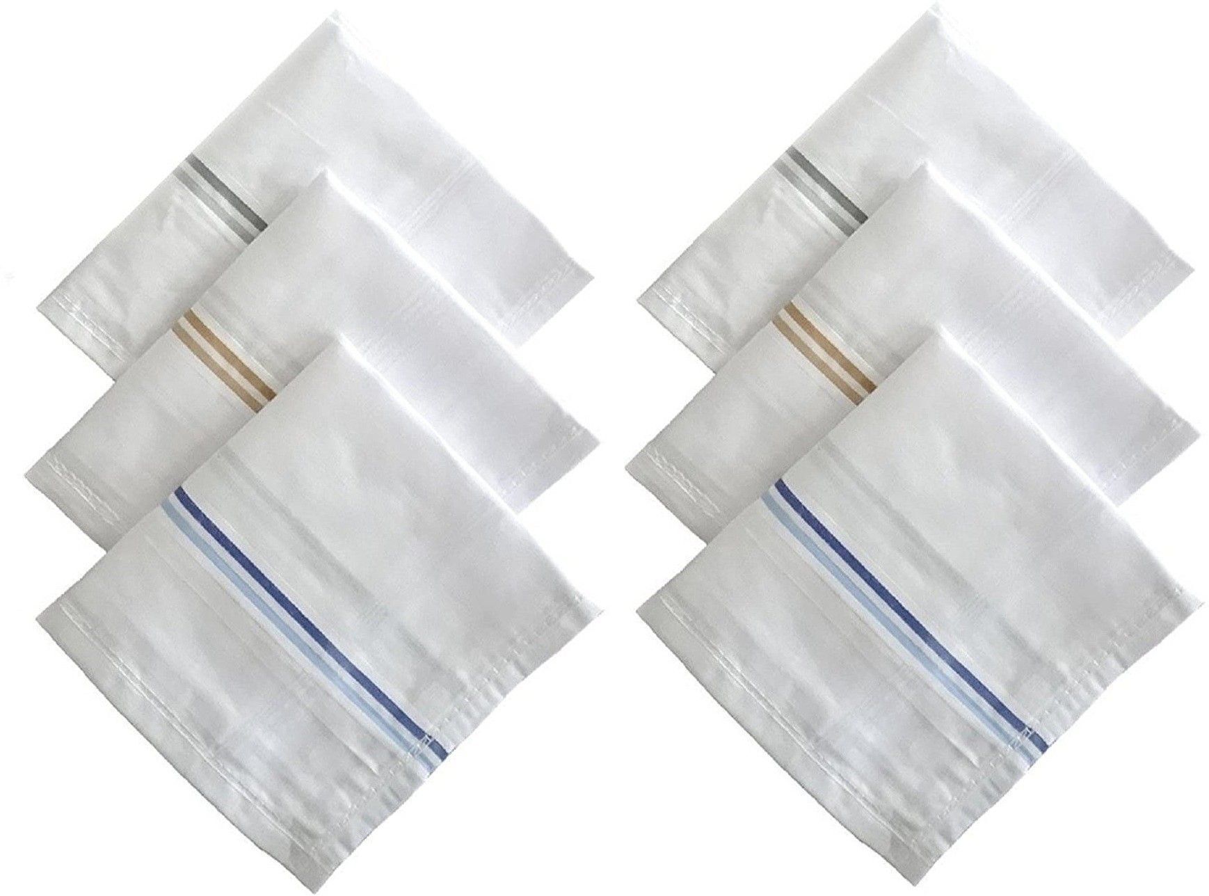 UQCKON Men Handkerchiefs 100% Cotton Premium Collection Cotton Hanky ["White"] Handkerchief-image-7